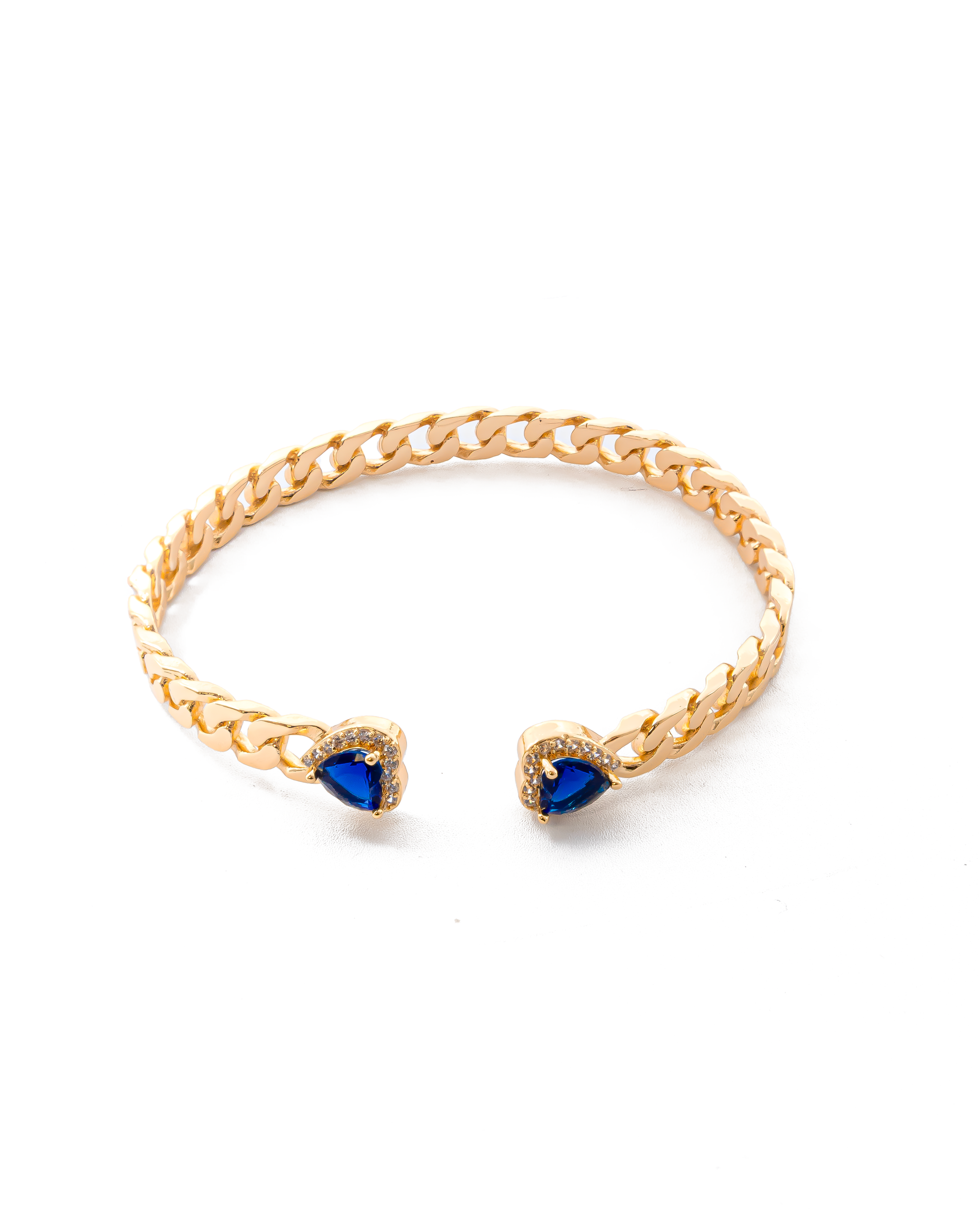 Brazalete Dorado con Piedras M3 Oro Laminado