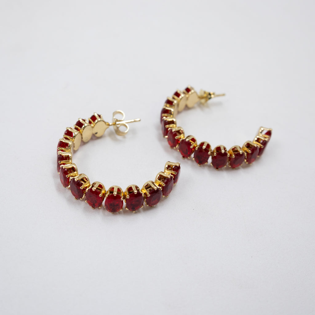 Aretes Dorados con piedras de color M7 Oro Laminado