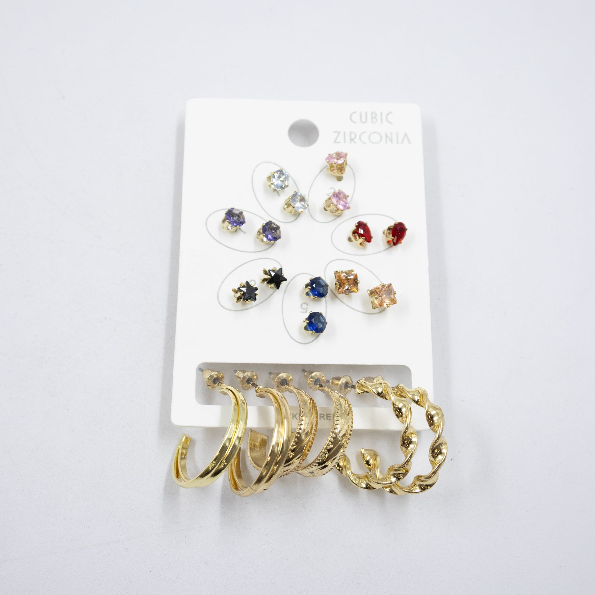 Paquete de 10 pares de aretes M2 Oro Laminado