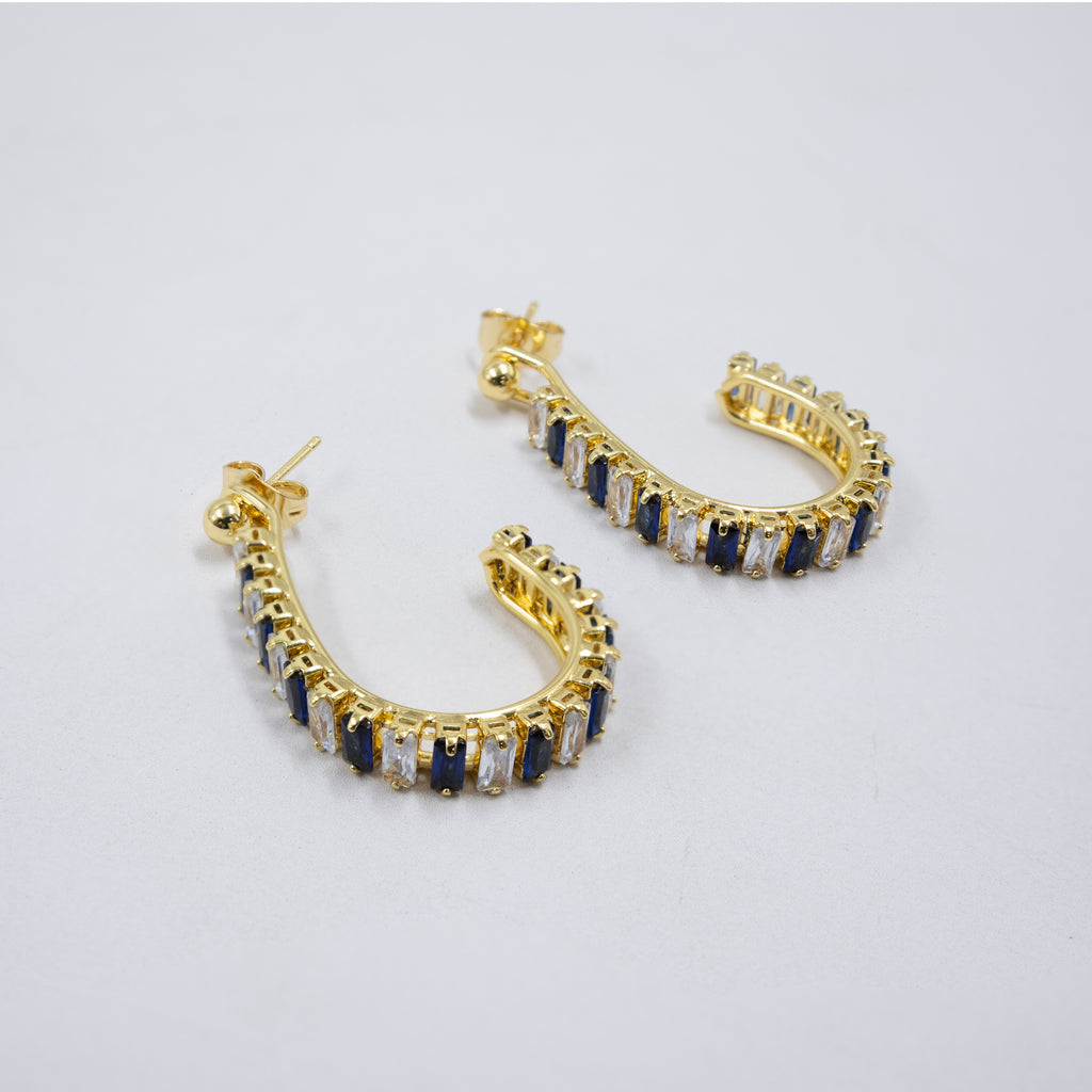 Aretes Dorados con piedras de color M10 Oro Laminado