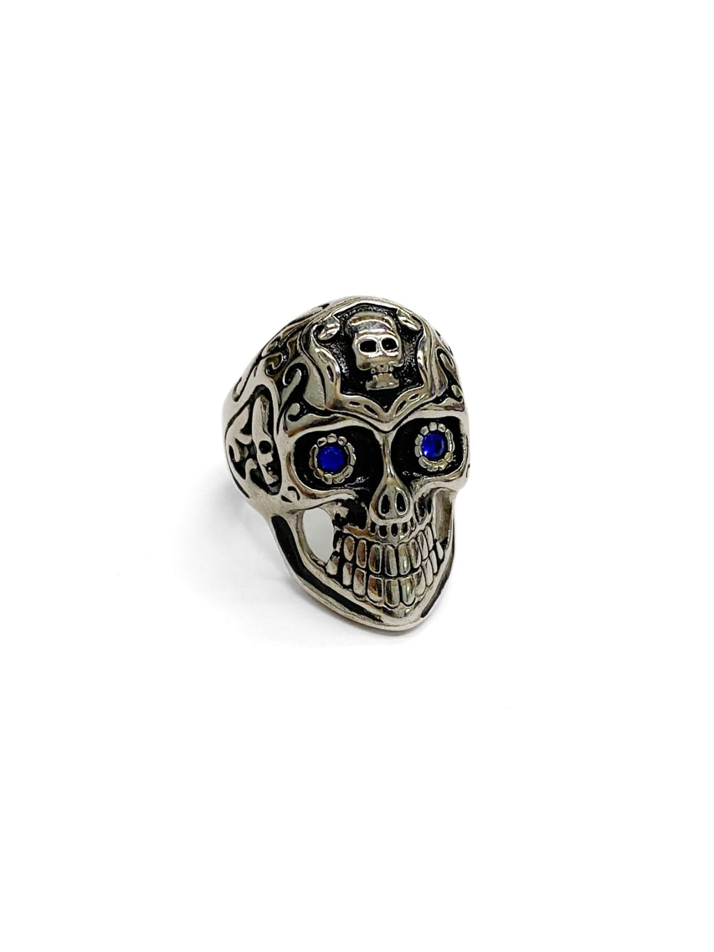 Anillo Calavera Plateado y Dorado Acero Inoxidable M17