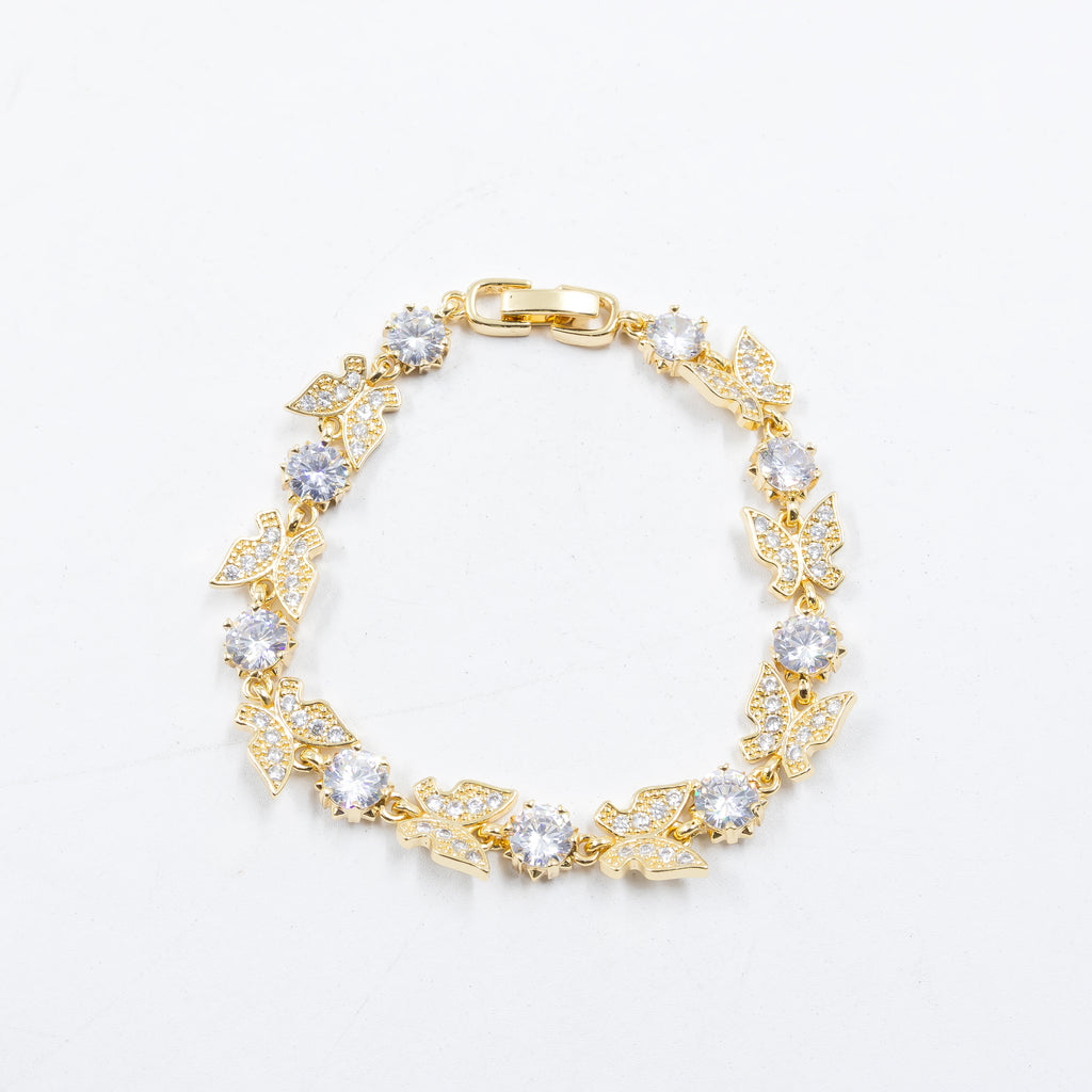 Cadenas de Pulseras Doradas con Piedras M1 Oro Laminado