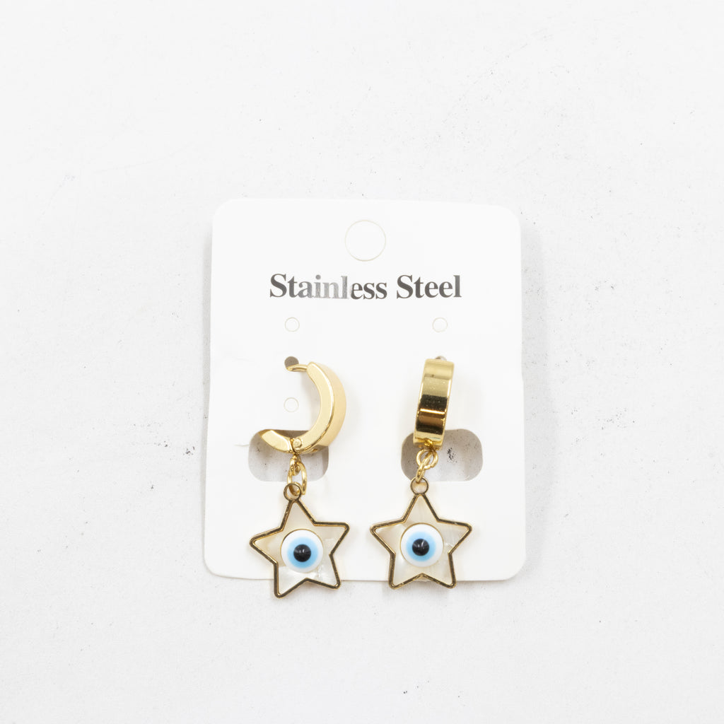 Aretes  Dorados de Ojo Turco M3 Oro Laminado