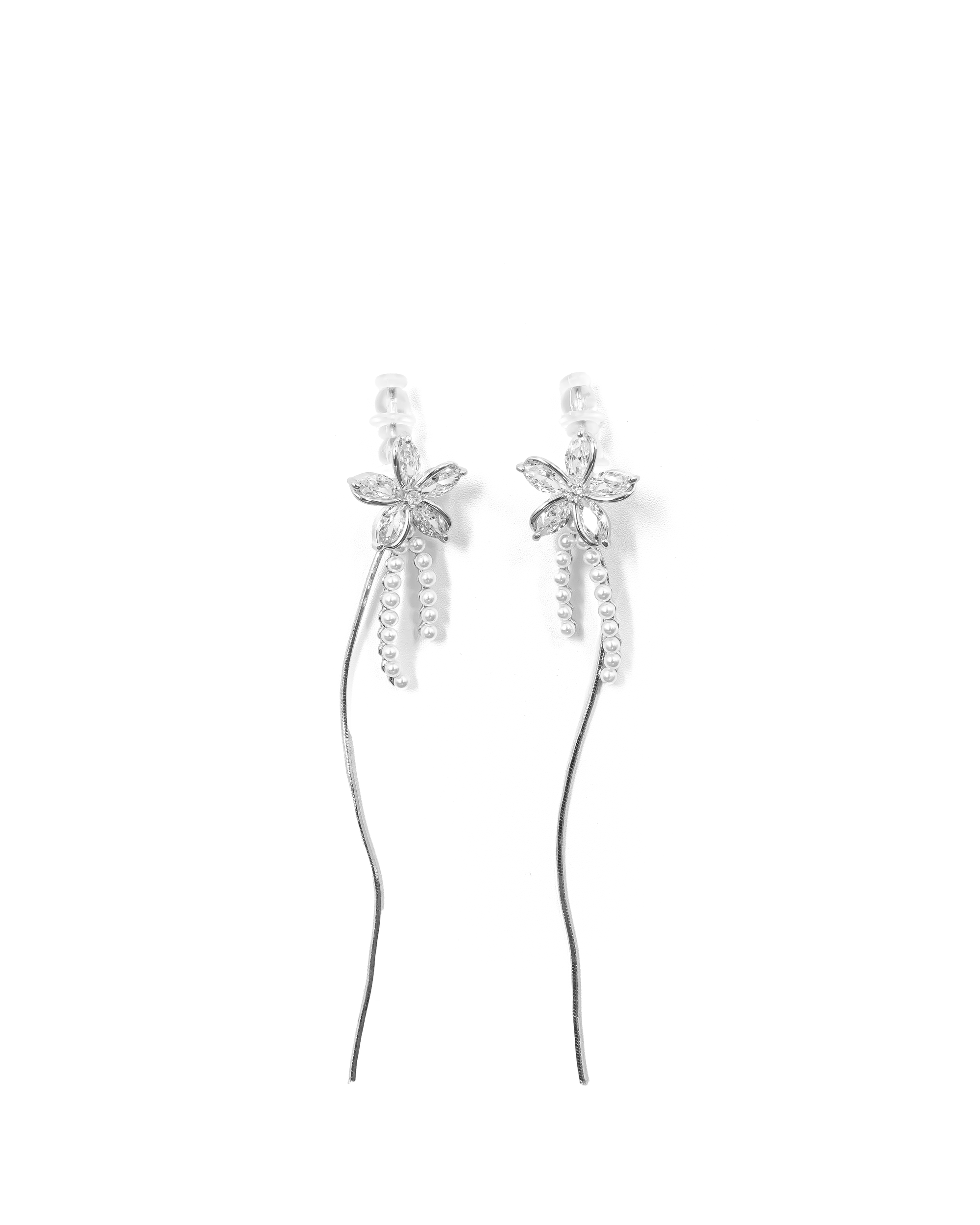 Aretes Largos Ansheli Plateados M21 Oro Laminado