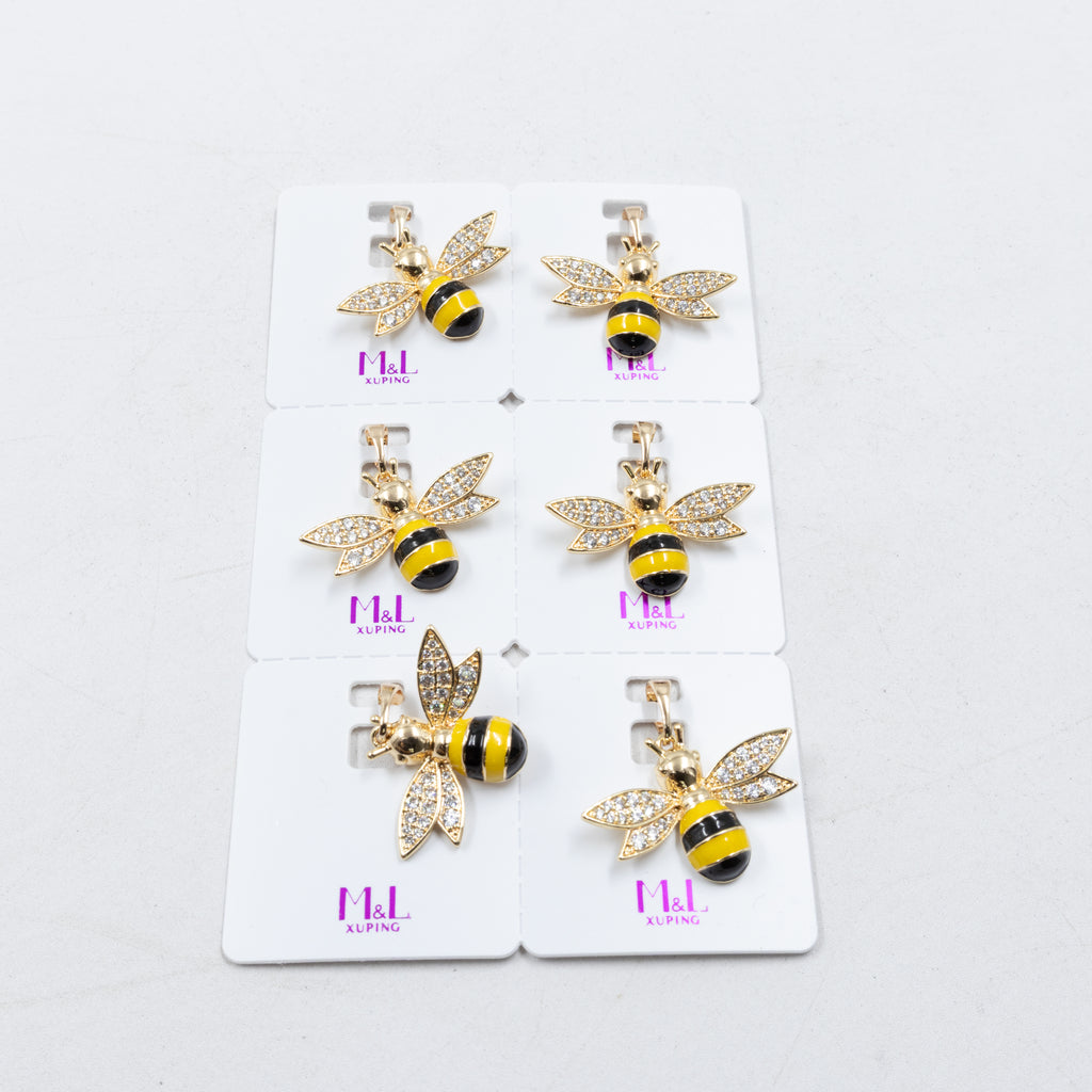 Paquete de 6 dijes con Piedras Oro Rosado  M2 Oro Laminado