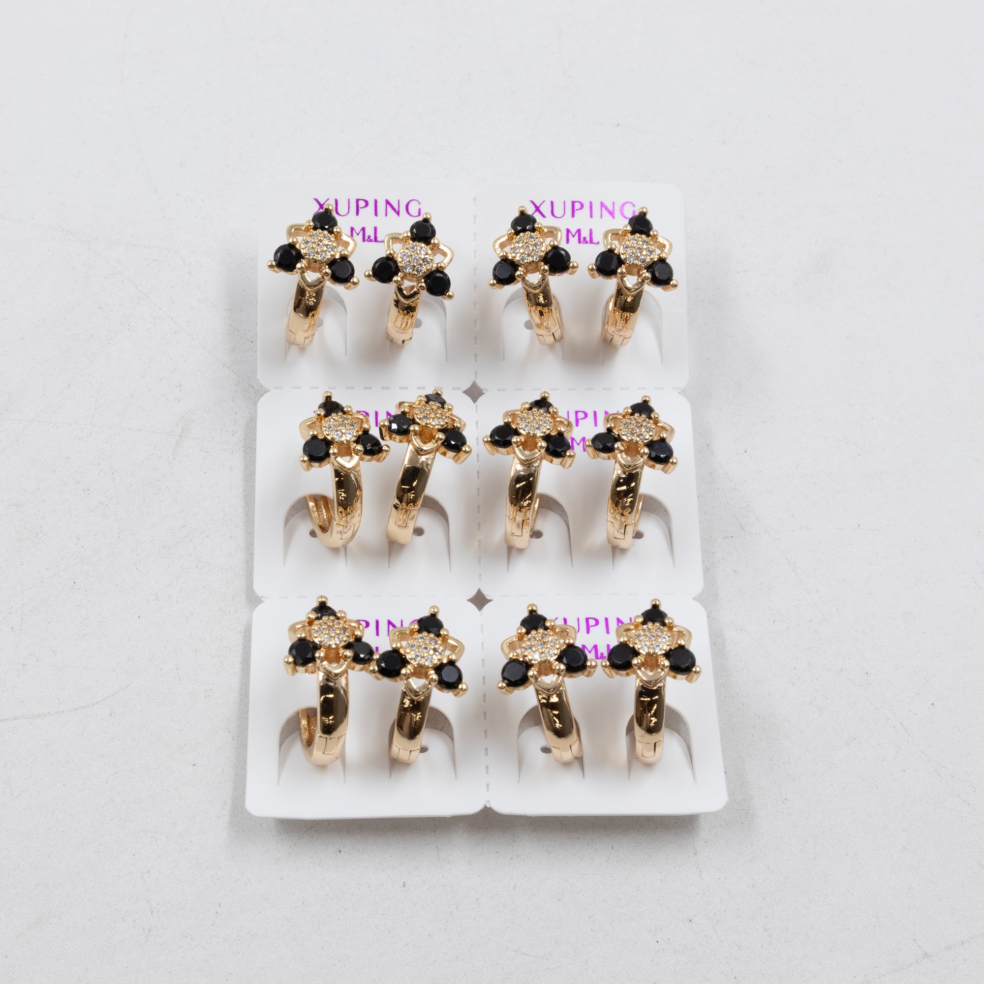 Paquete de 6 pares de Aretes Xuping Dorado M5 Oro Laminado