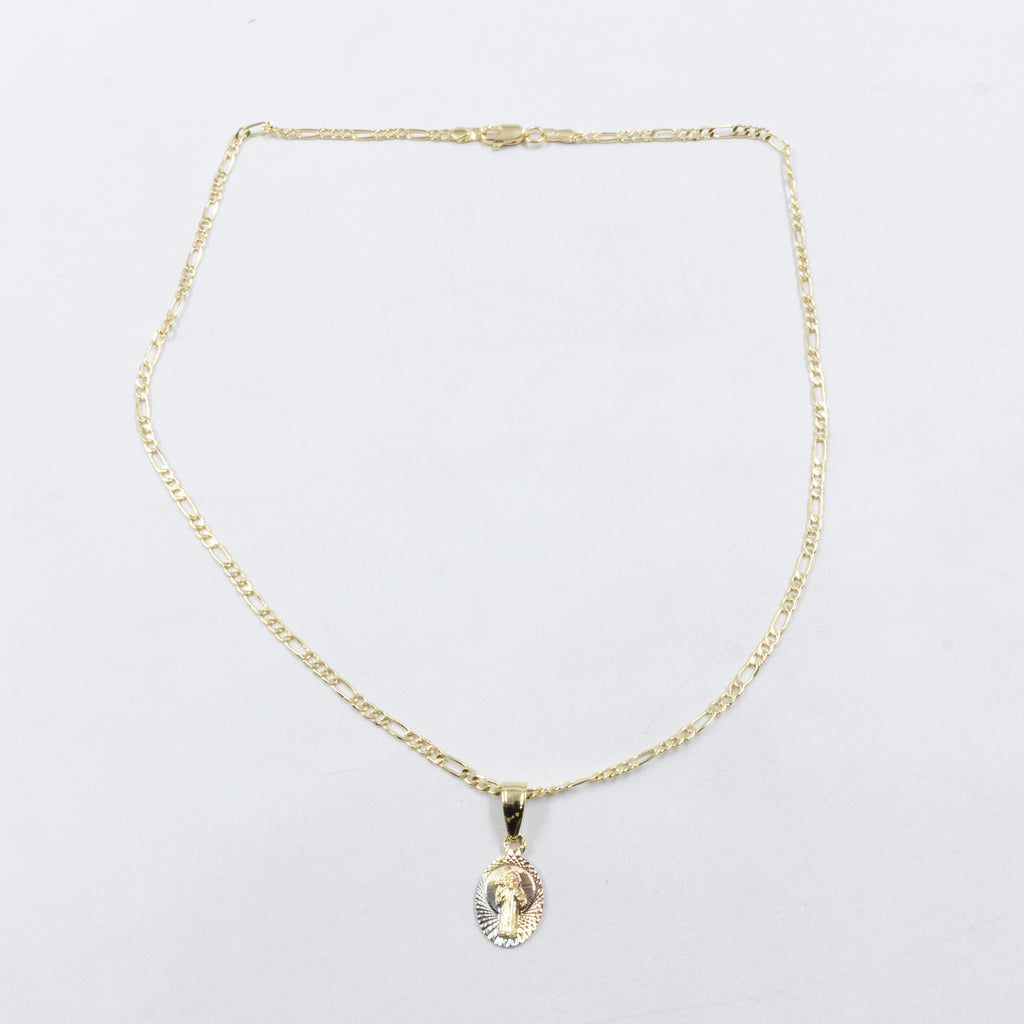 Collar con Dije Religioso Dorado M1 Oro Laminado