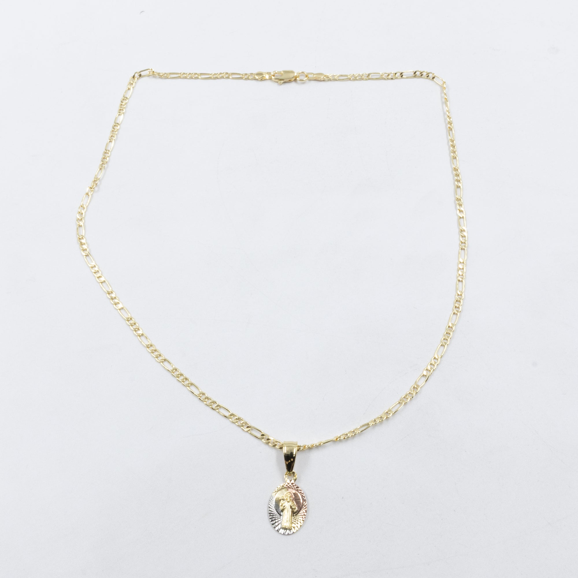 Collar con Dije Religioso Dorado M1 Oro Laminado