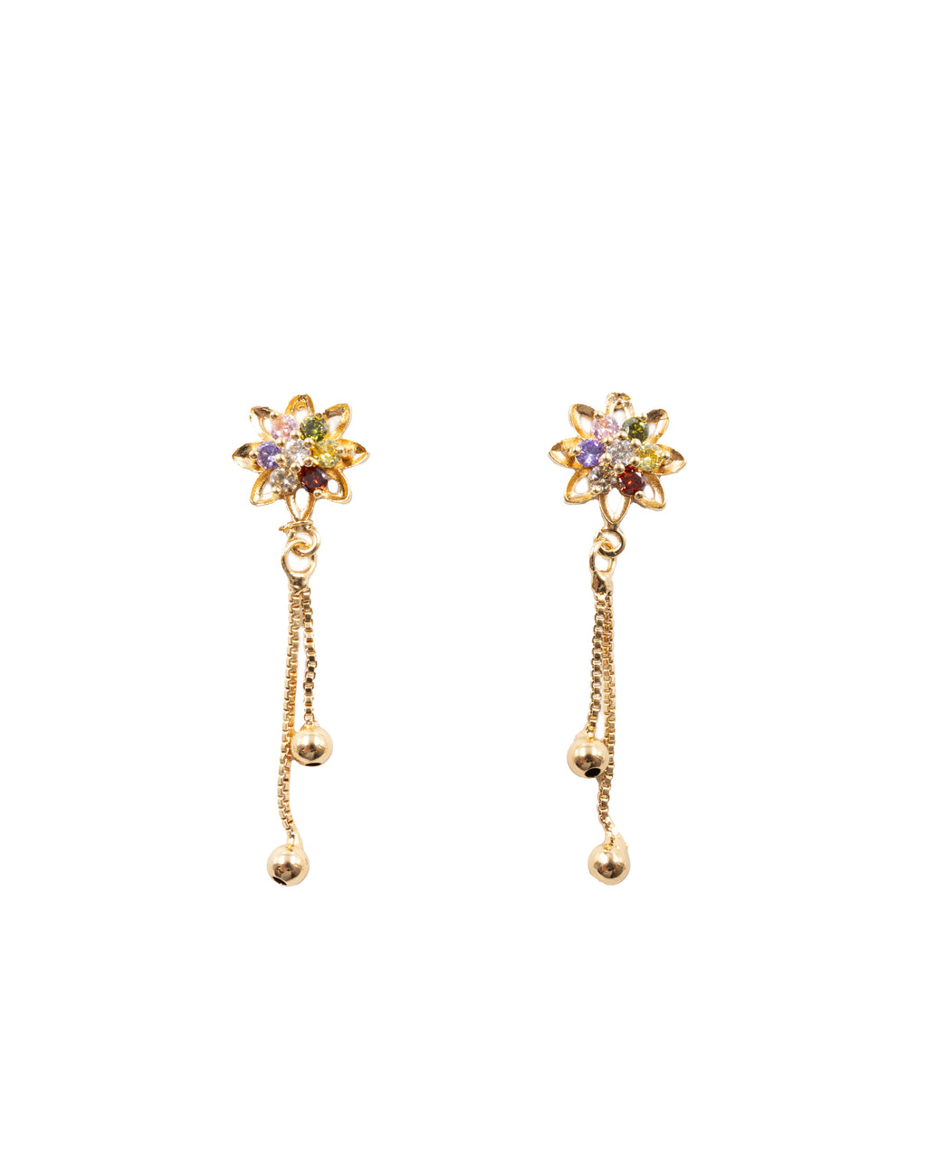Aretes Dorados de Flor M4 Oro Laminado