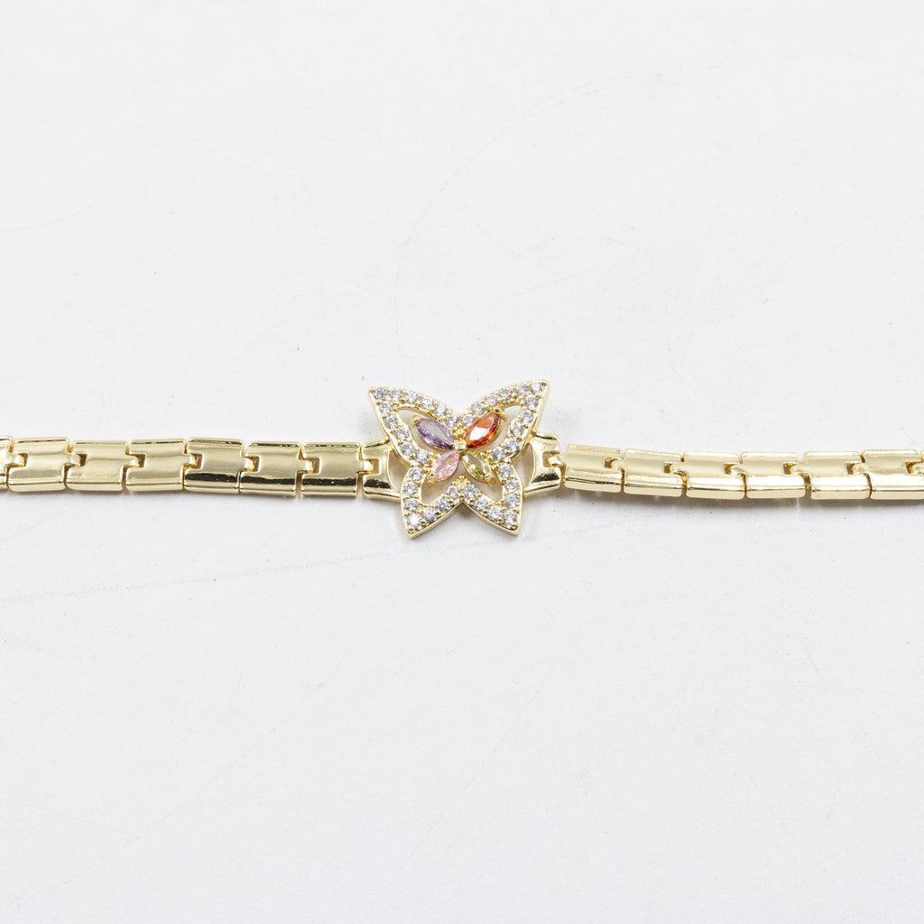 Pulseras Doradas con Piedras M6 Oro Laminado