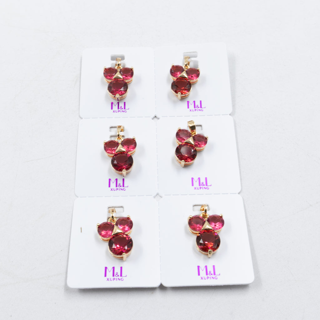 Paquete de 6 dijes con Piedras Oro Rosado  M1 Oro Laminado
