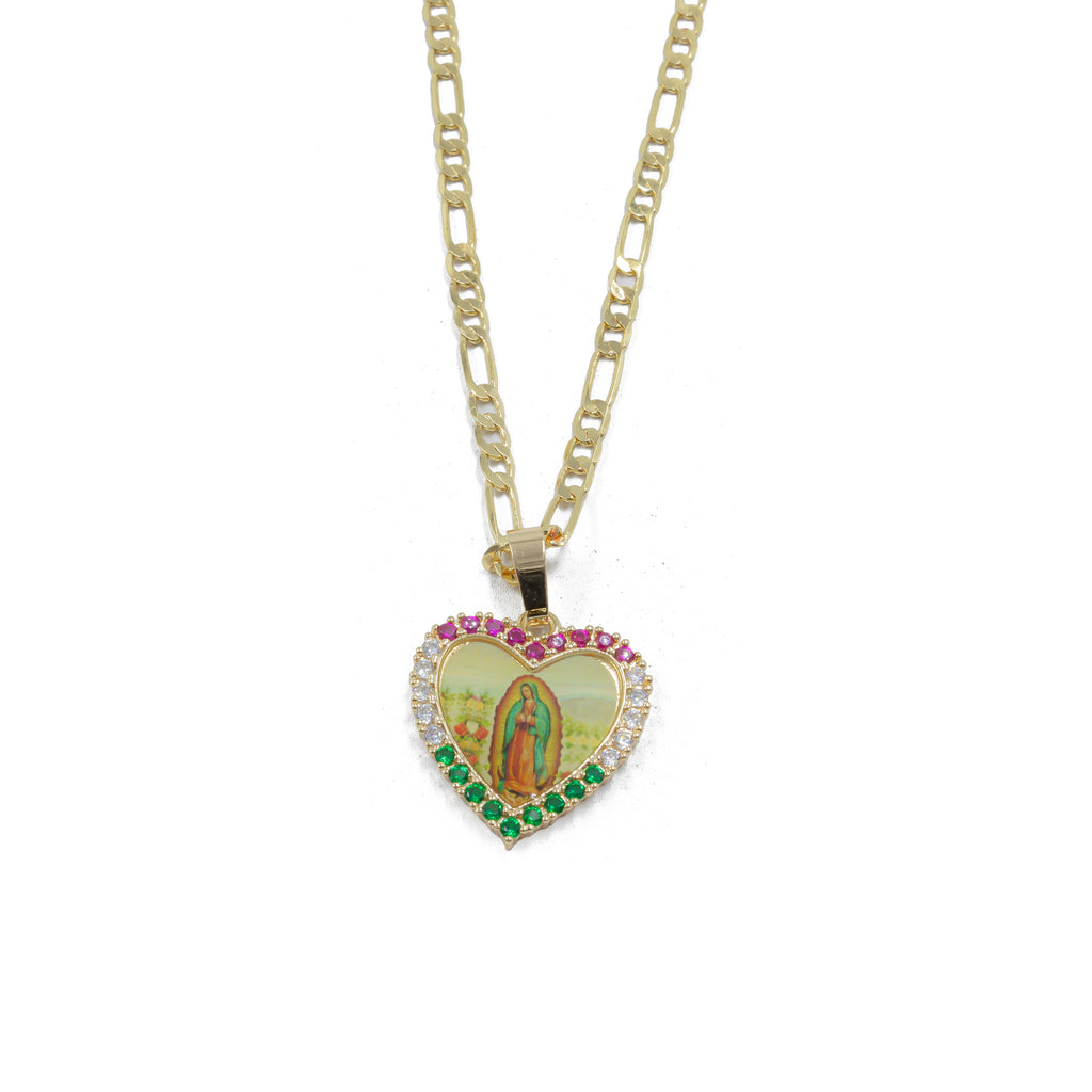 Collar con Dije Religioso Dorado M1 Oro Laminado