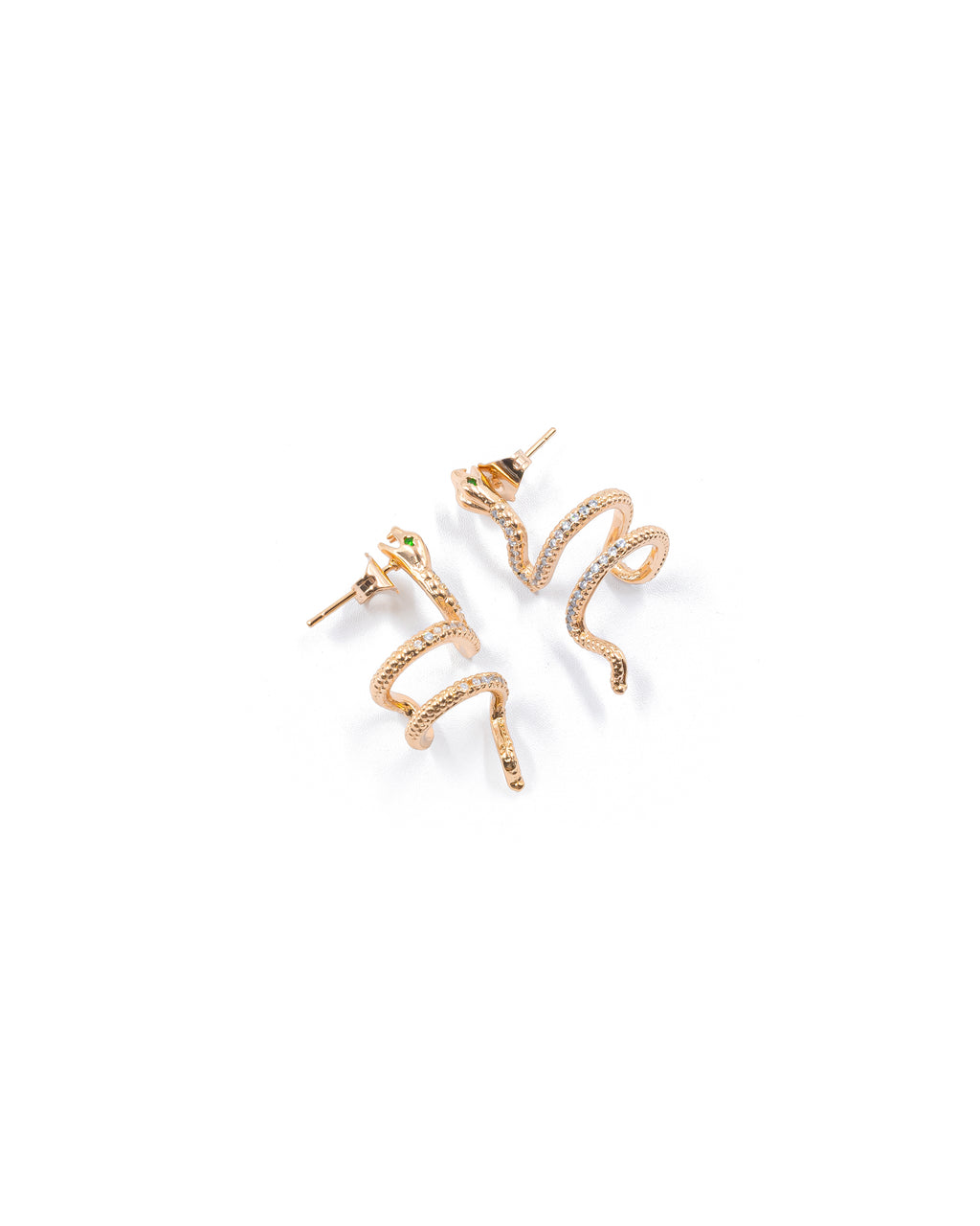 Aretes Plateados De Serpiente M1 Oro Laminado