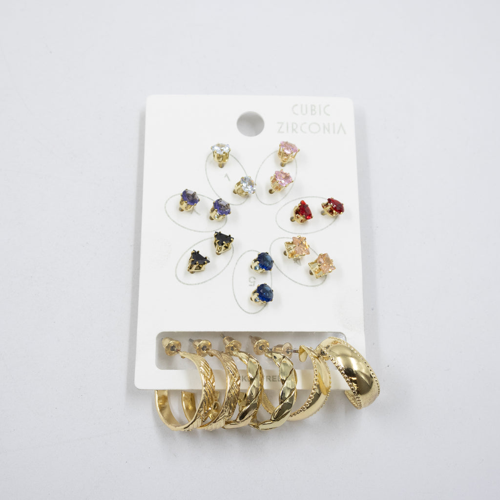 Paquete de 10 pares de aretes M1 Oro Laminado