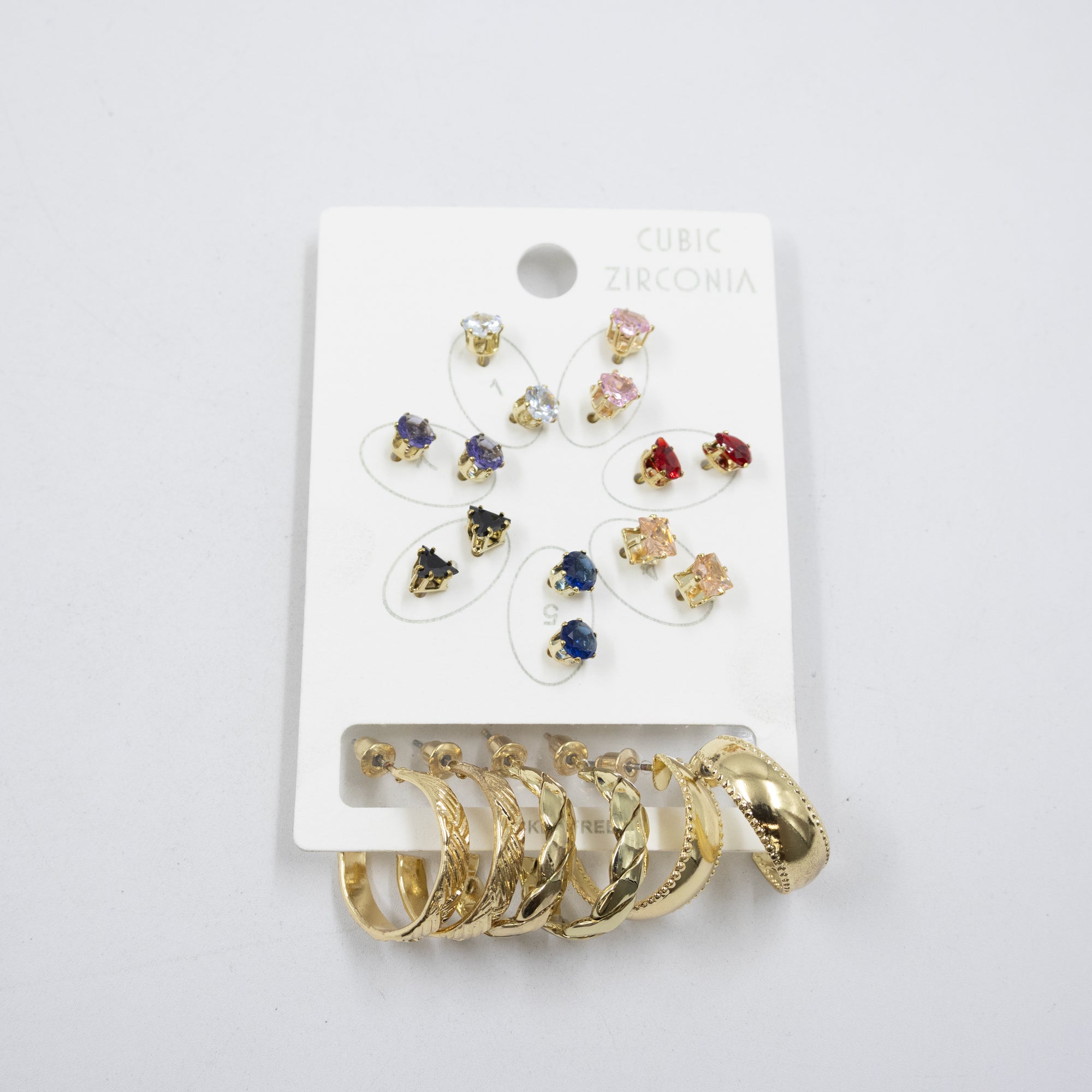 Paquete de 10 pares de aretes M1 Oro Laminado