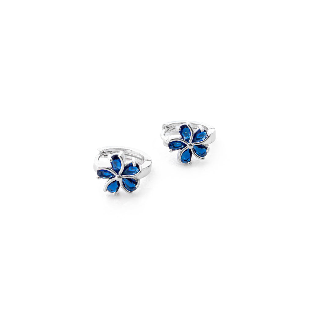 Aretes Plateados Huggies con Piedras Diferentes Colores M10 Oro Laminado