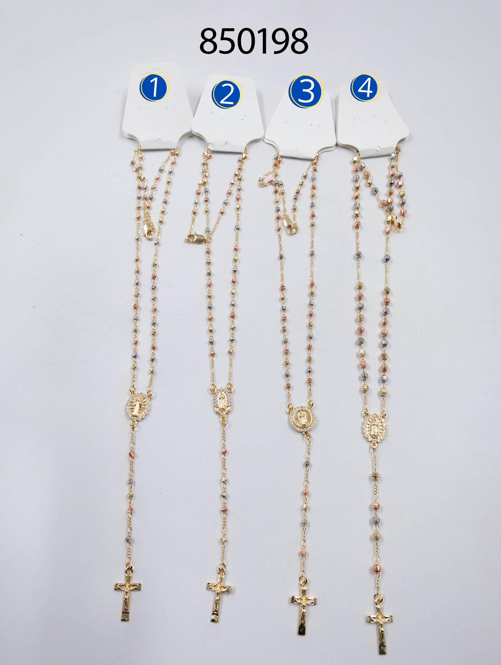 Rosario Religioso Dorado M3 Oro Laminado