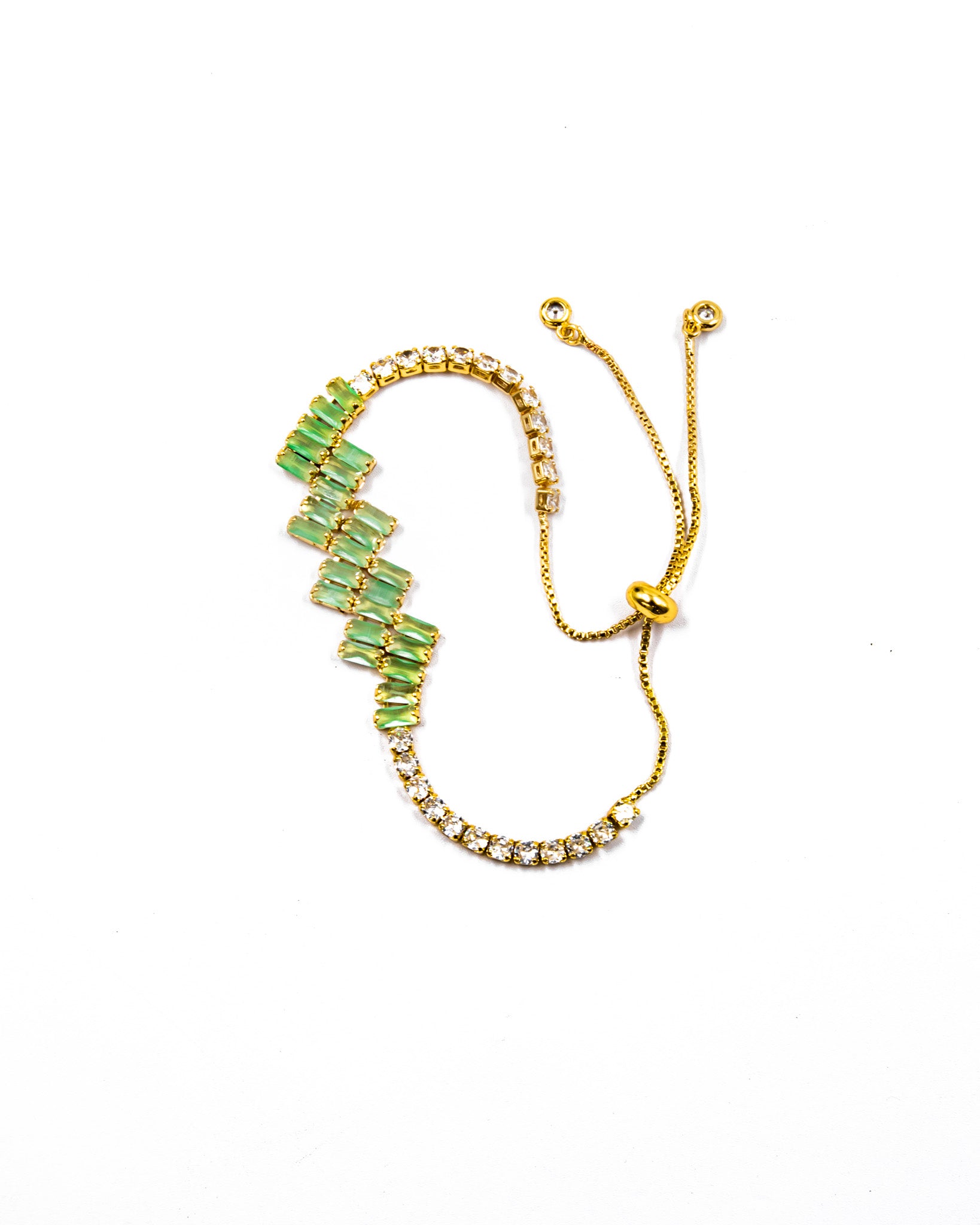 Pulsera de piedras en estilo zigzag Oro Laminado