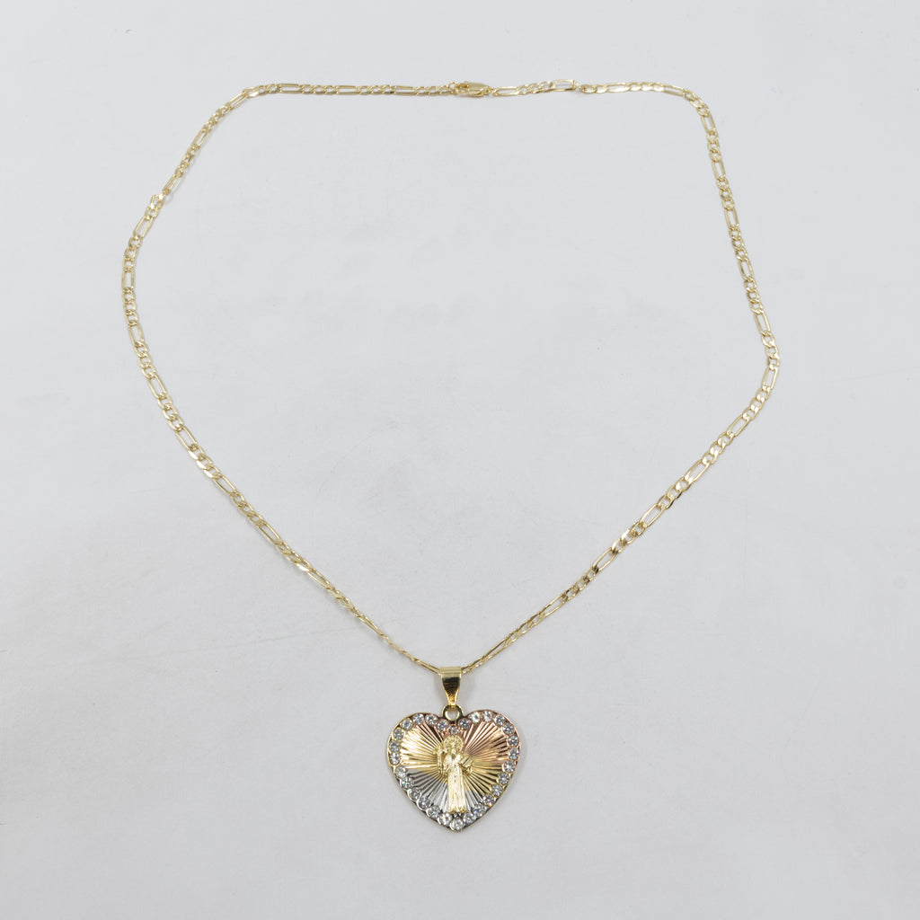 Collar con Dije Religioso Dorado M1 Oro Laminado