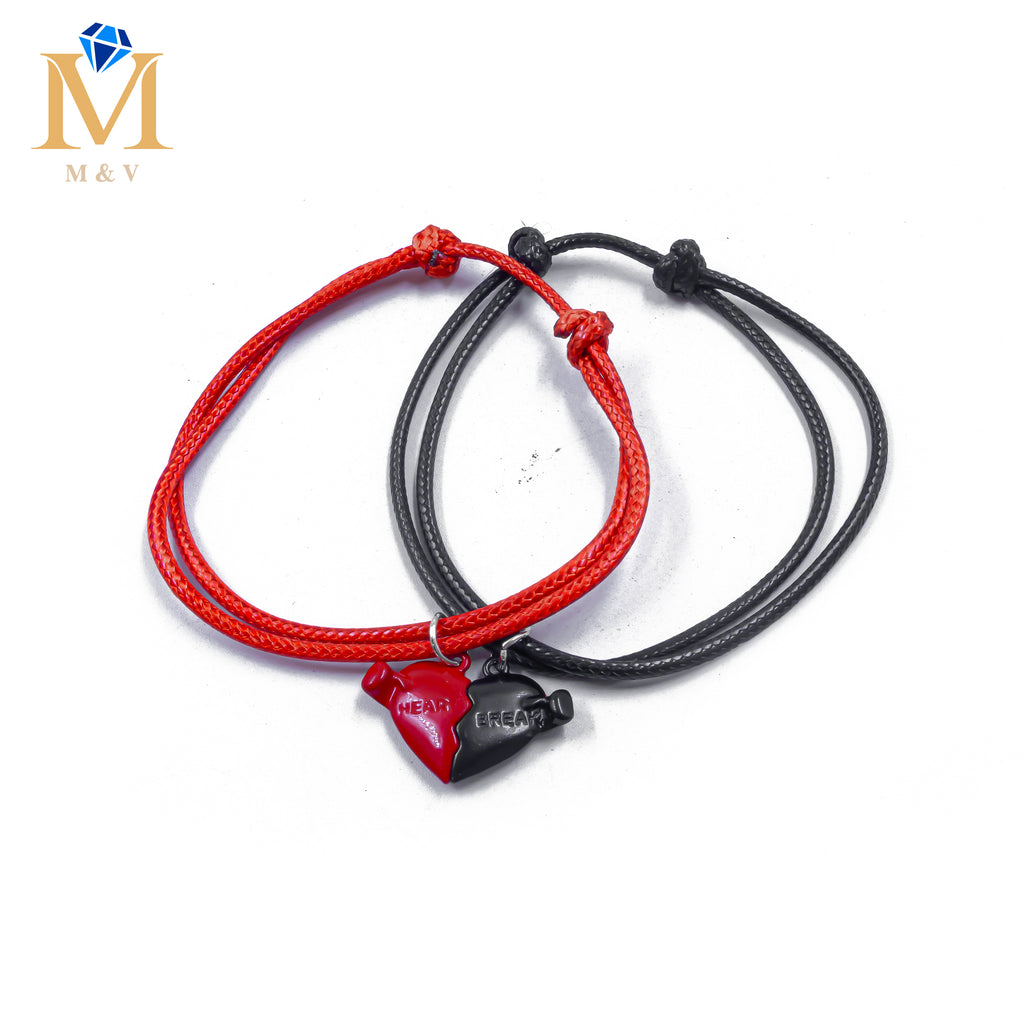 Pulseras de Corazón de Pareja con imán M4 Oro Laminado