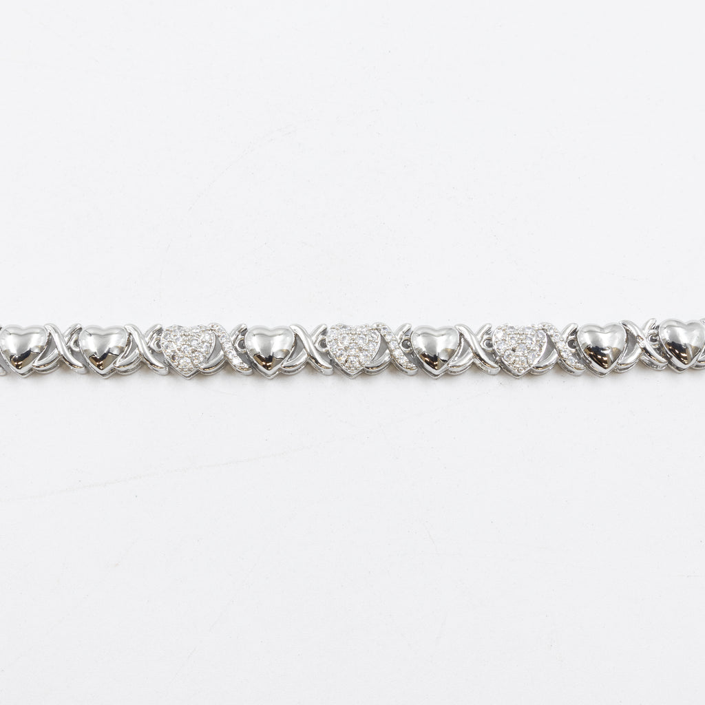 Cadenas de Pulseras Plateadas con Piedras M7 Oro Laminado