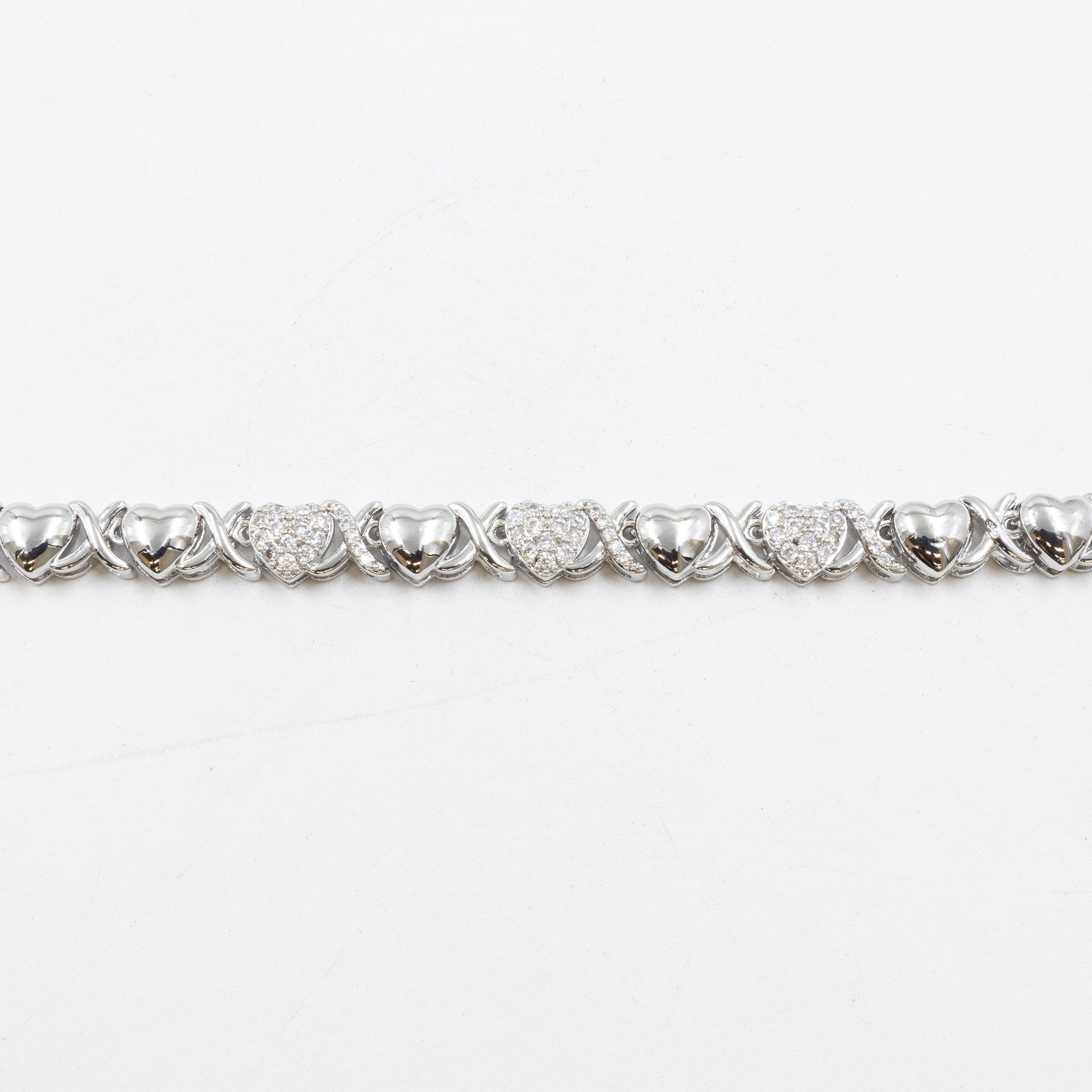 Cadenas de Pulseras Plateadas con Piedras M7 Oro Laminado