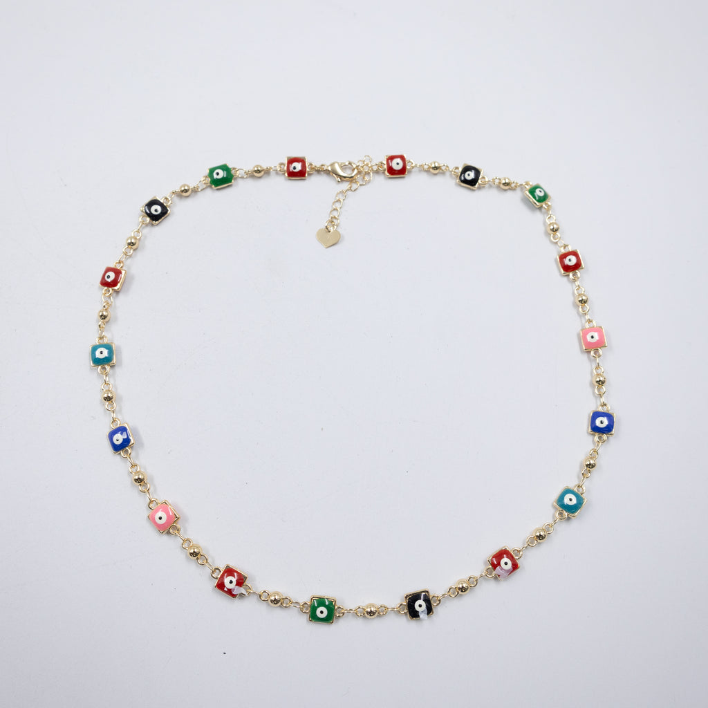 Collar Dorado de Ojo Turco M5 Oro Laminado