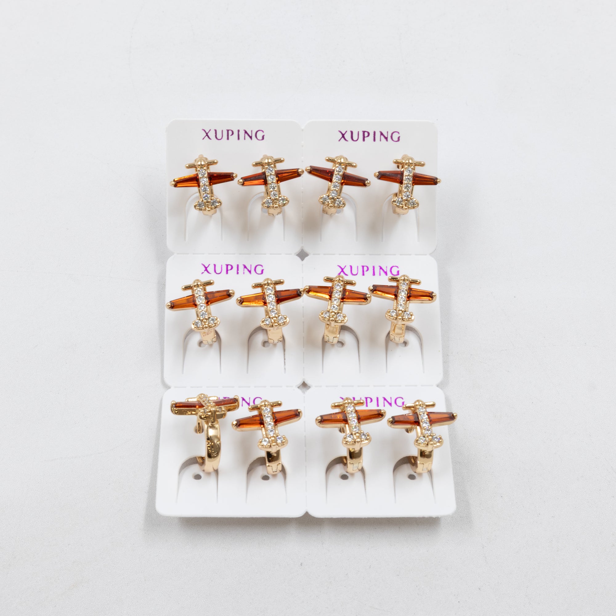 Paquete de 6 pares de Aretes Xuping Dorado M15 Oro Laminado