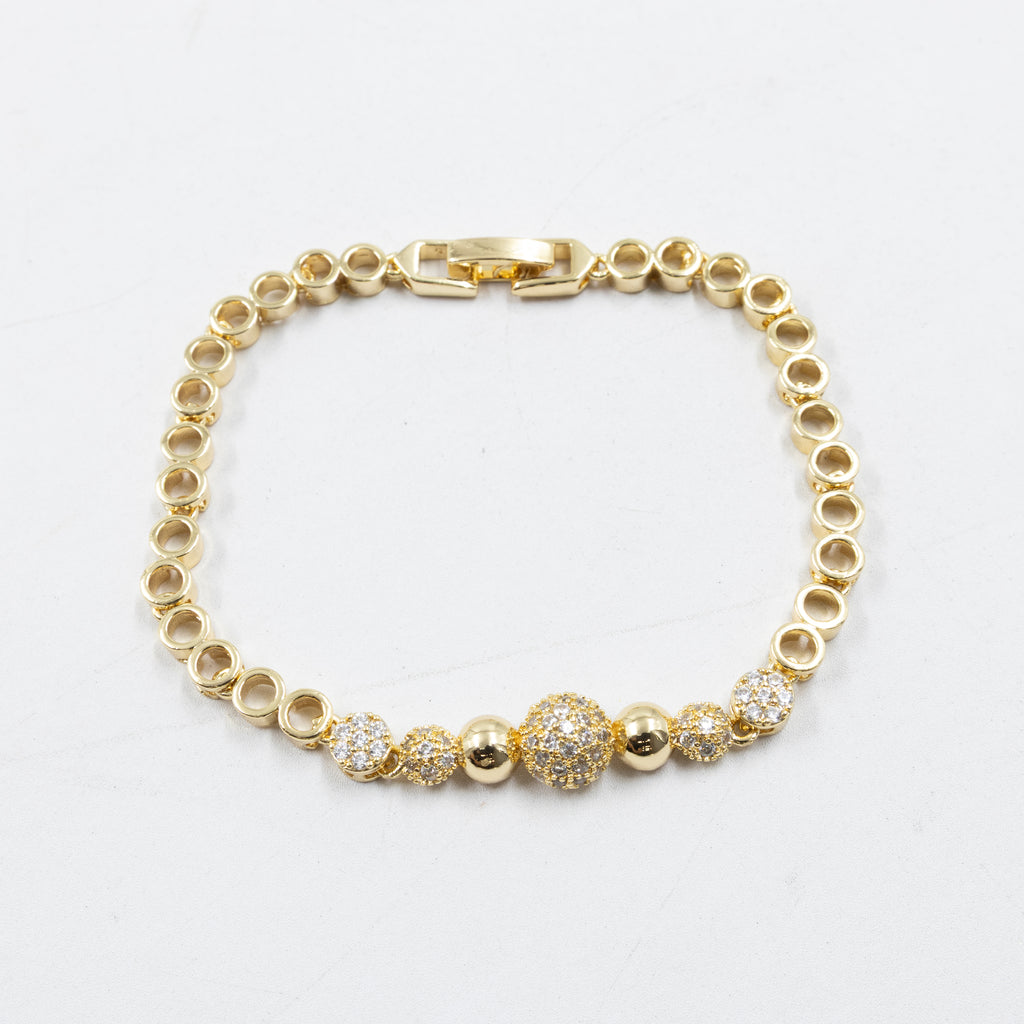 Pulseras Doradas con Piedras M3 Oro Laminado