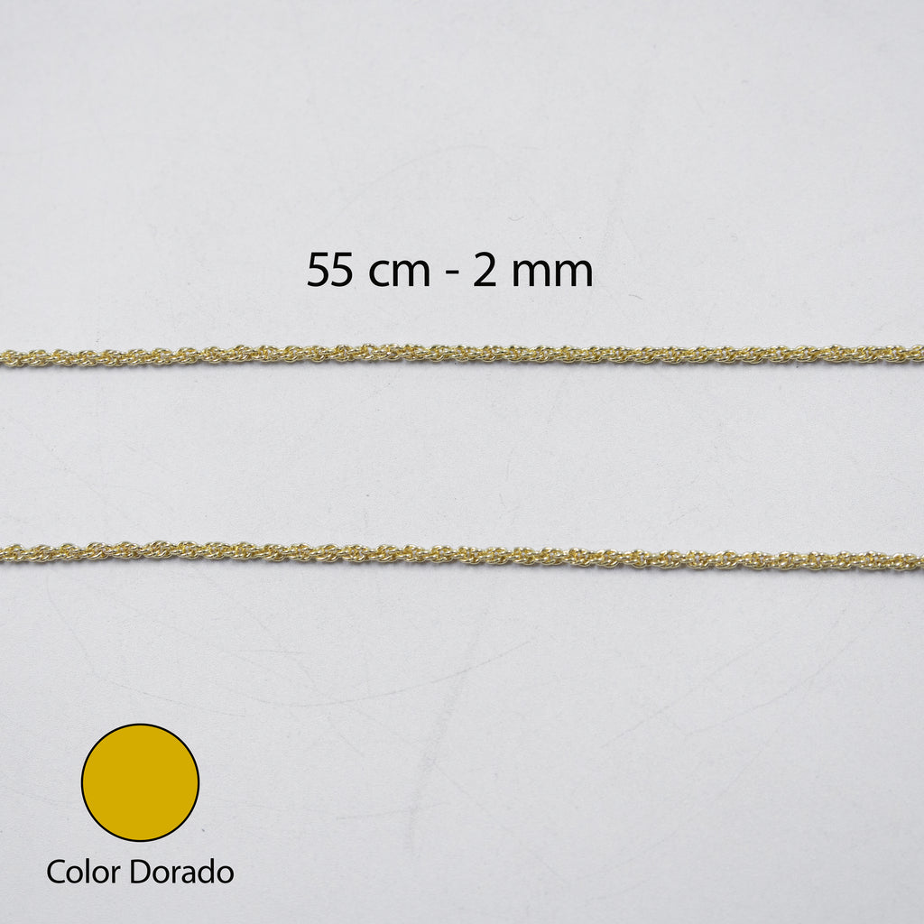 Cadenas Doradas Torsal de 55 cm M6 Oro Laminado
