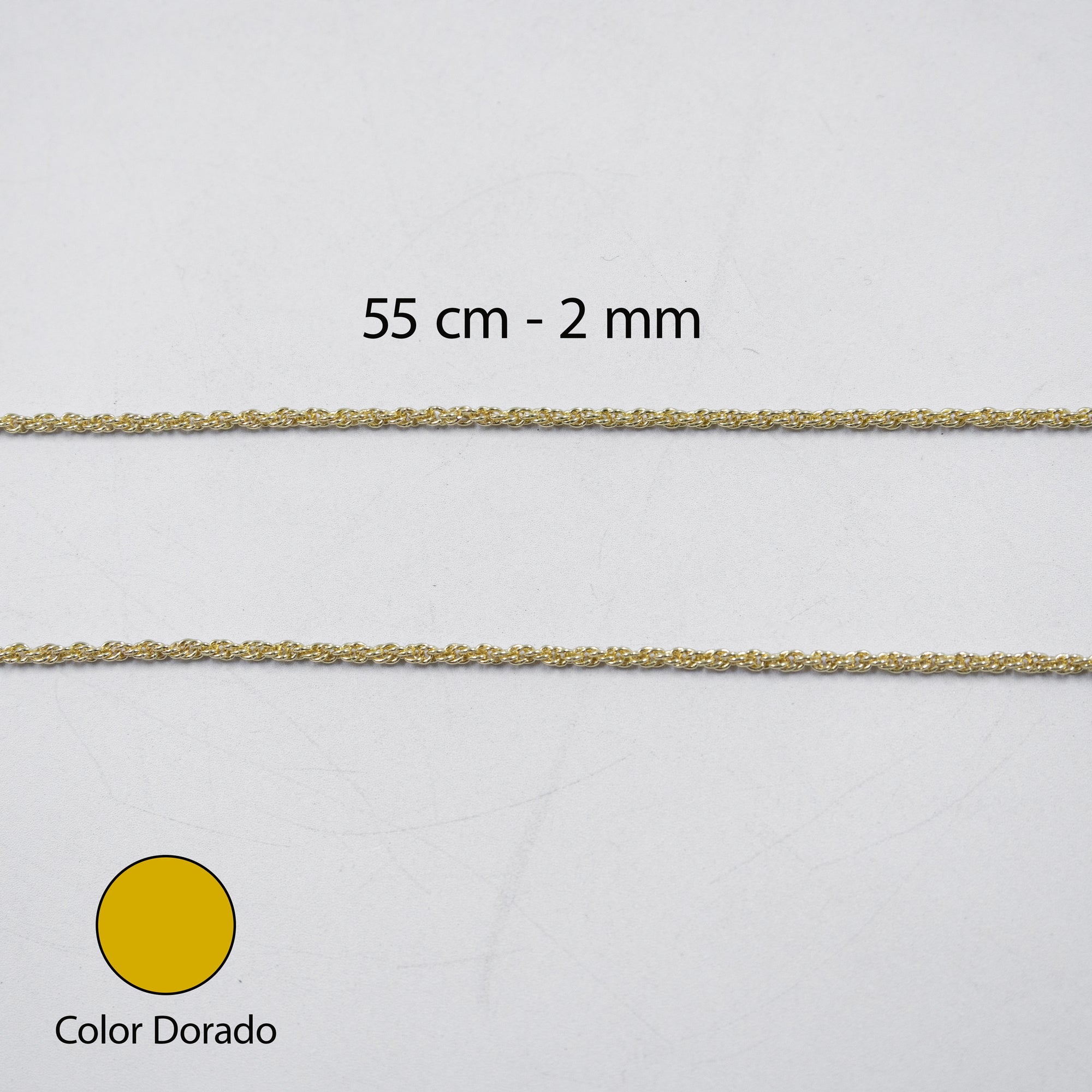 Cadenas Doradas Torsal de 55 cm M6 Oro Laminado