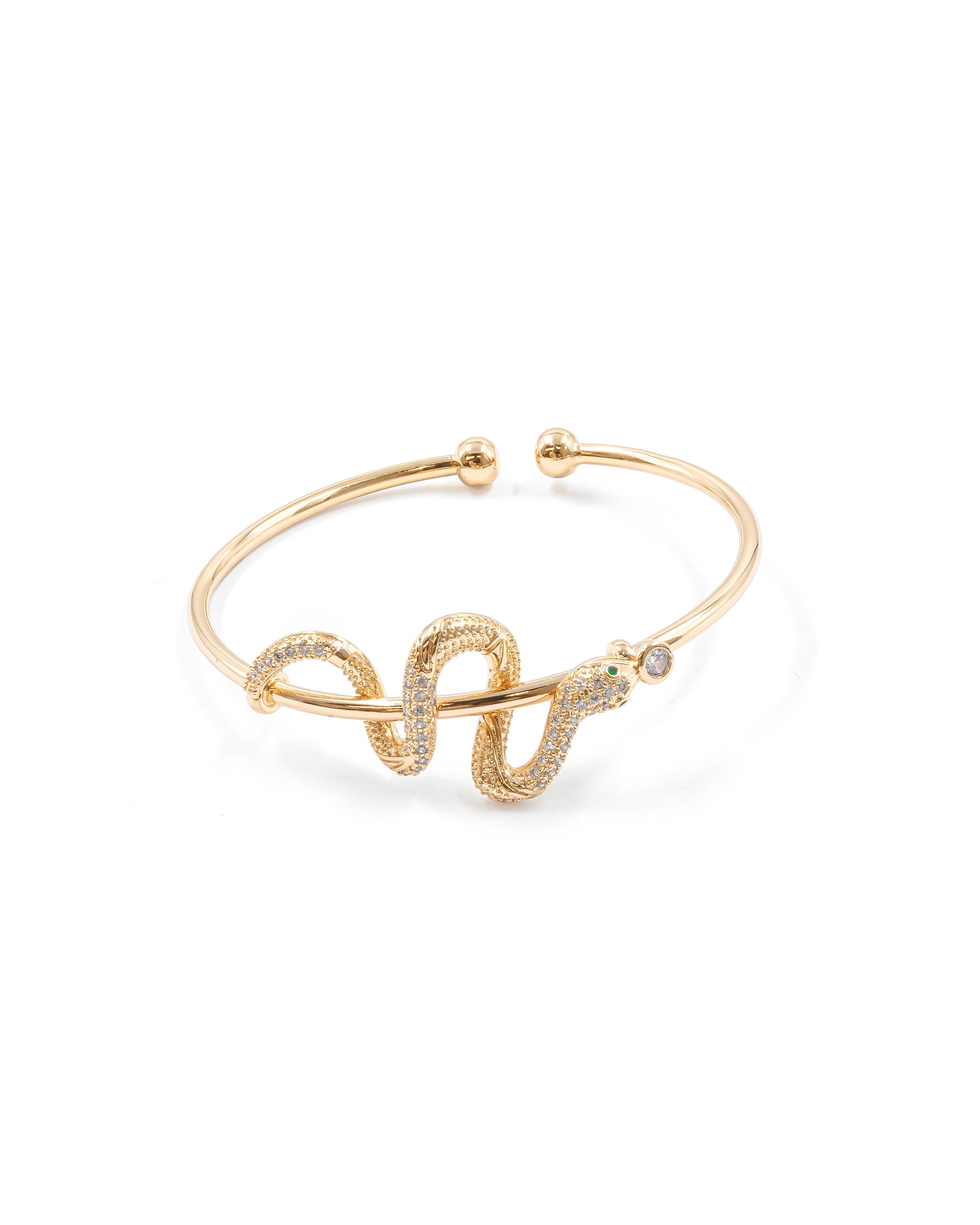 Brazalete Dorado con Piedras M6 Oro Laminado