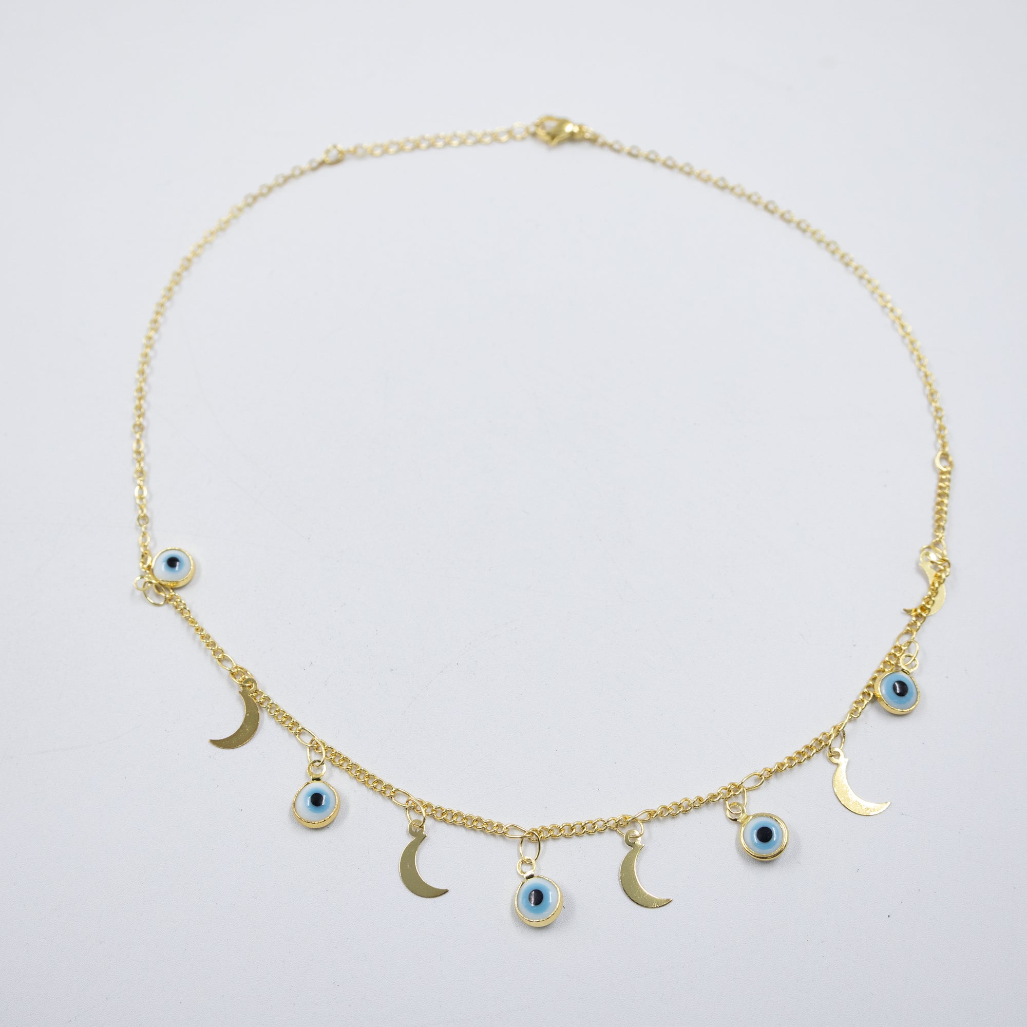 Collar Dorado con Dije de Ojo Turco M1 Oro Laminado