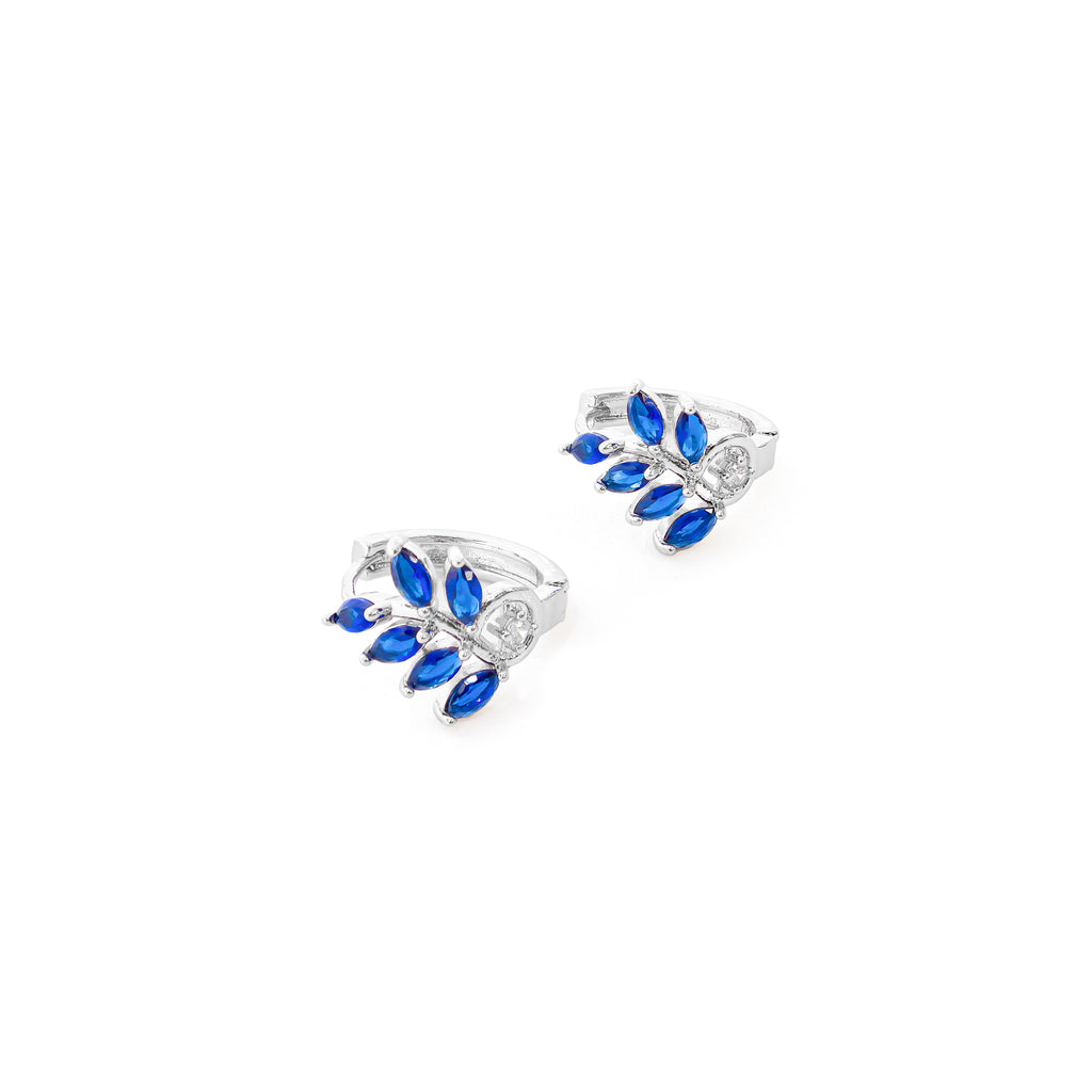 Aretes Plateados Huggies con Piedras Diferentes Colores M9 Oro Laminado