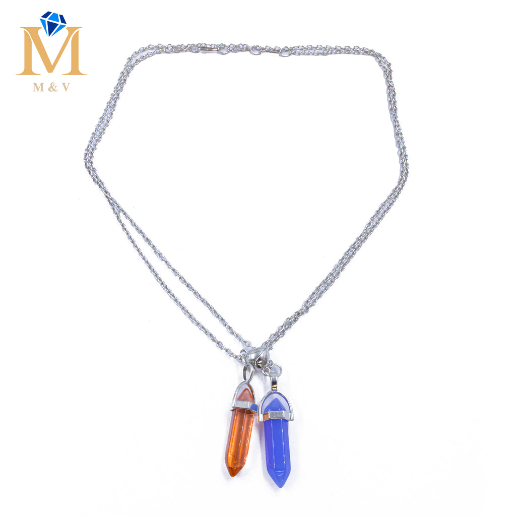 Collares en Pareja de piedras con iman M13 Acero Inoxidable