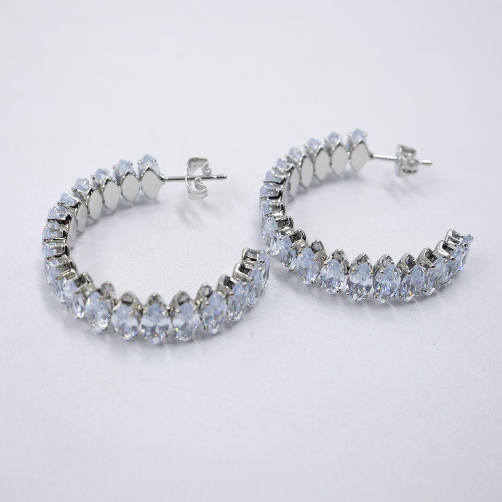 Aretes Plateados con piedras de color M6 Oro Laminado
