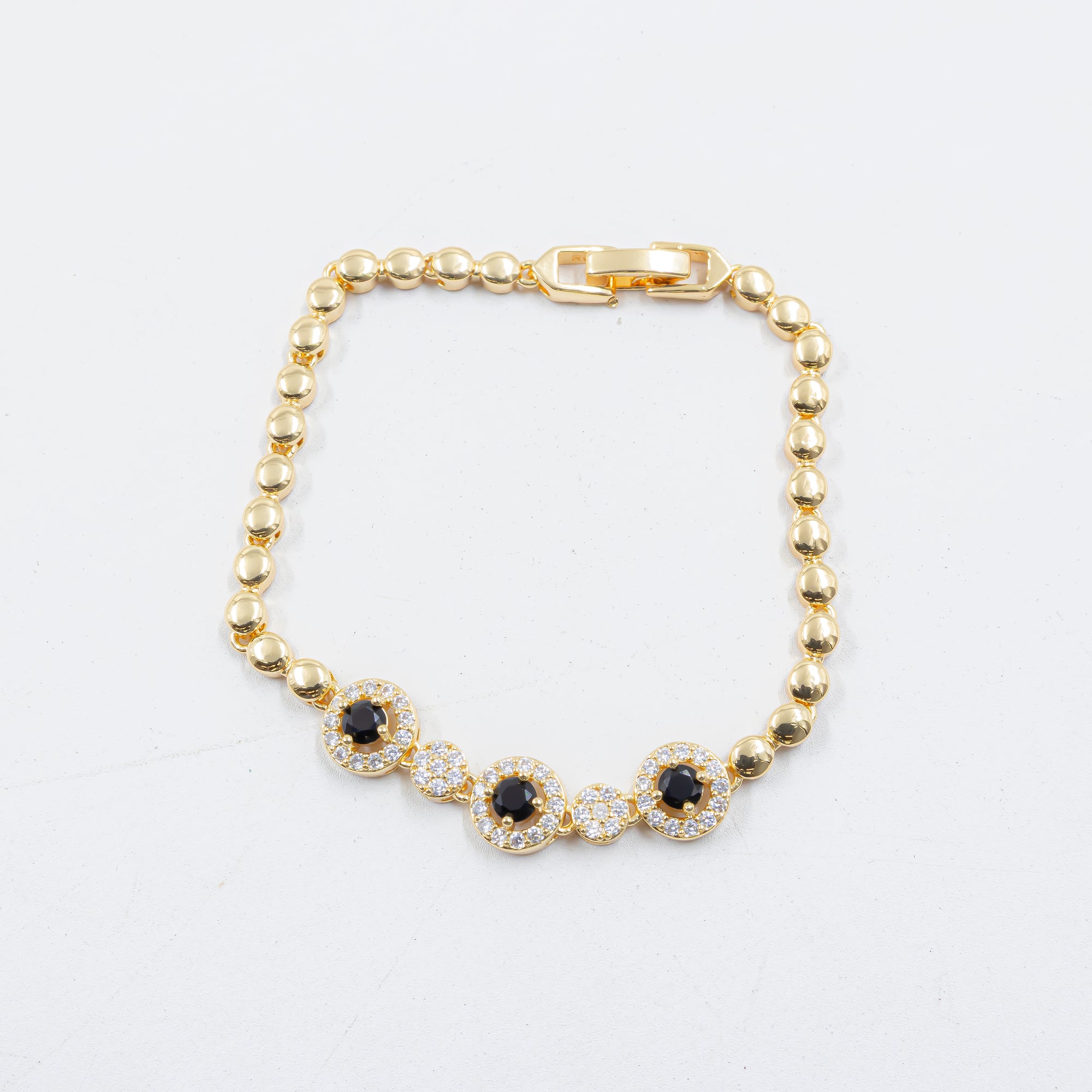 Cadenas de Pulseras Doradas con Piedras M2 Oro Laminado
