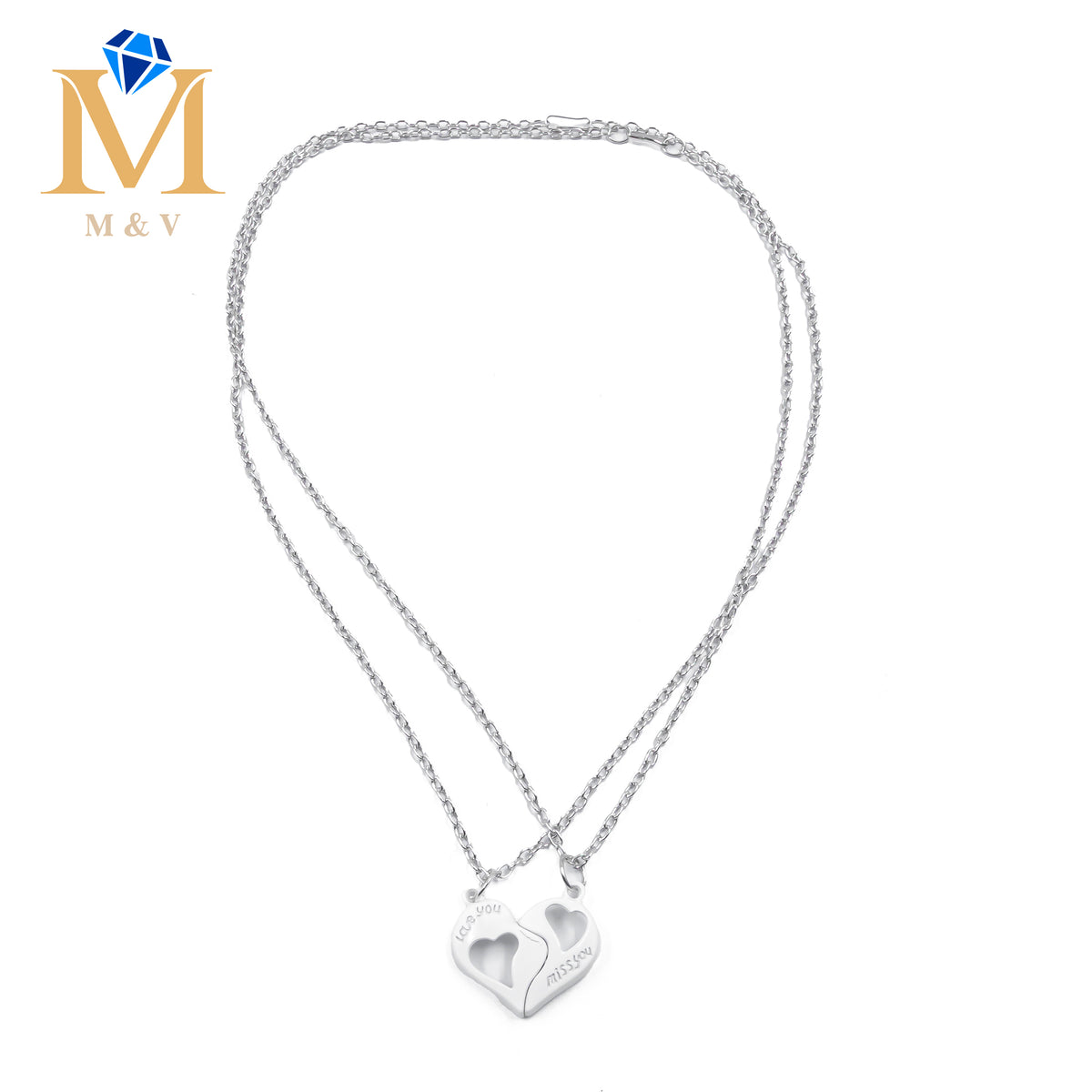 Collares en Pareja de corazón M2 Acero Inoxidable