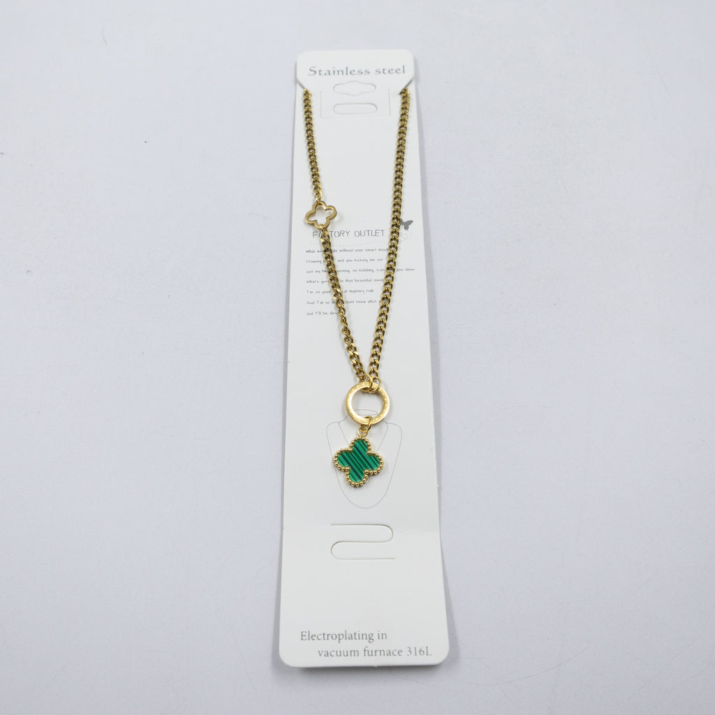 Collar Dorado de Trebol M2 Oro Laminado