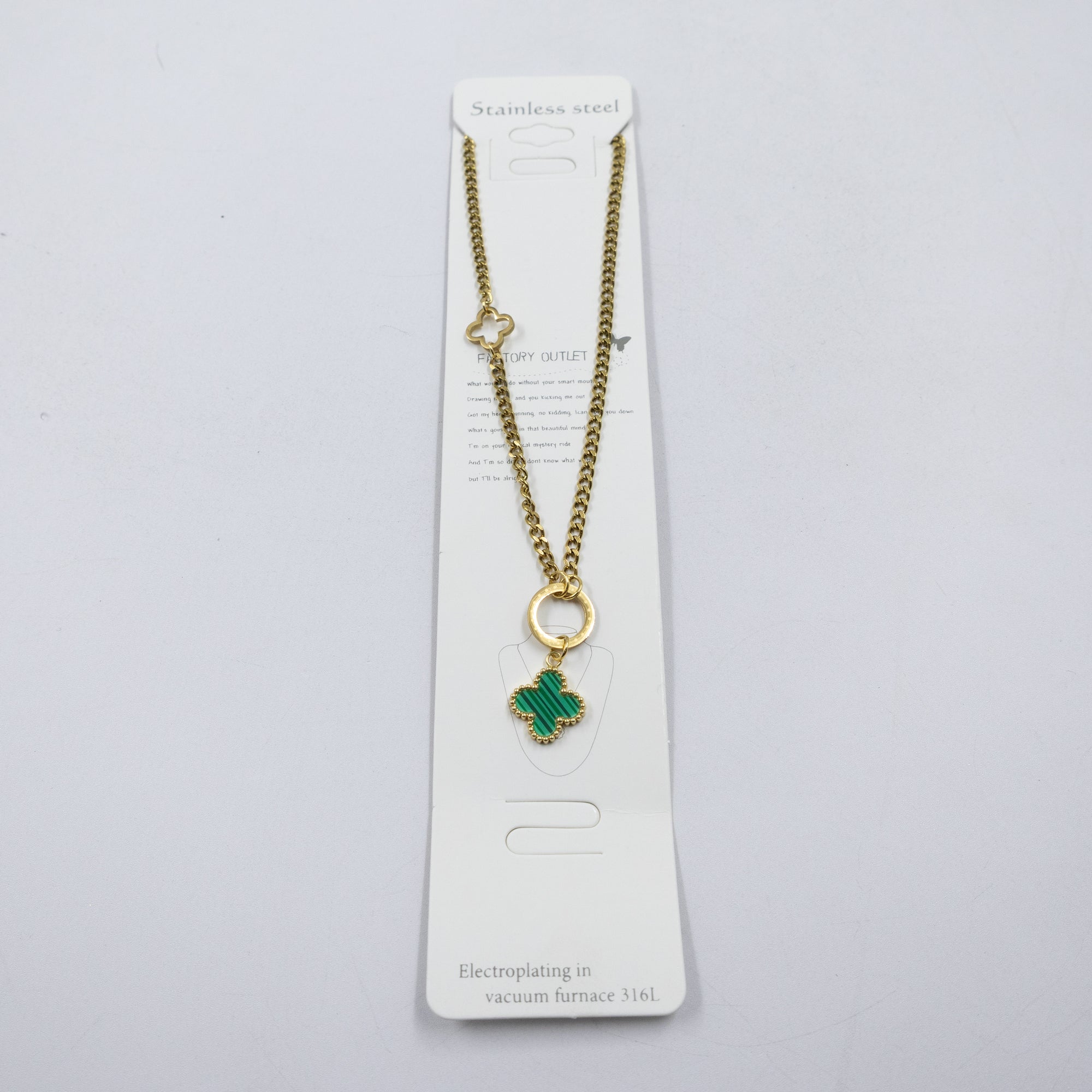 Collar Dorado de Trebol M2 Oro Laminado