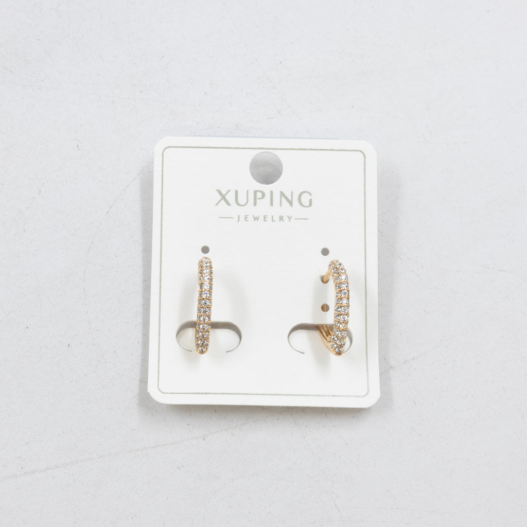 Aretes Dorados con Piedras Xuping M3 Oro Laminado