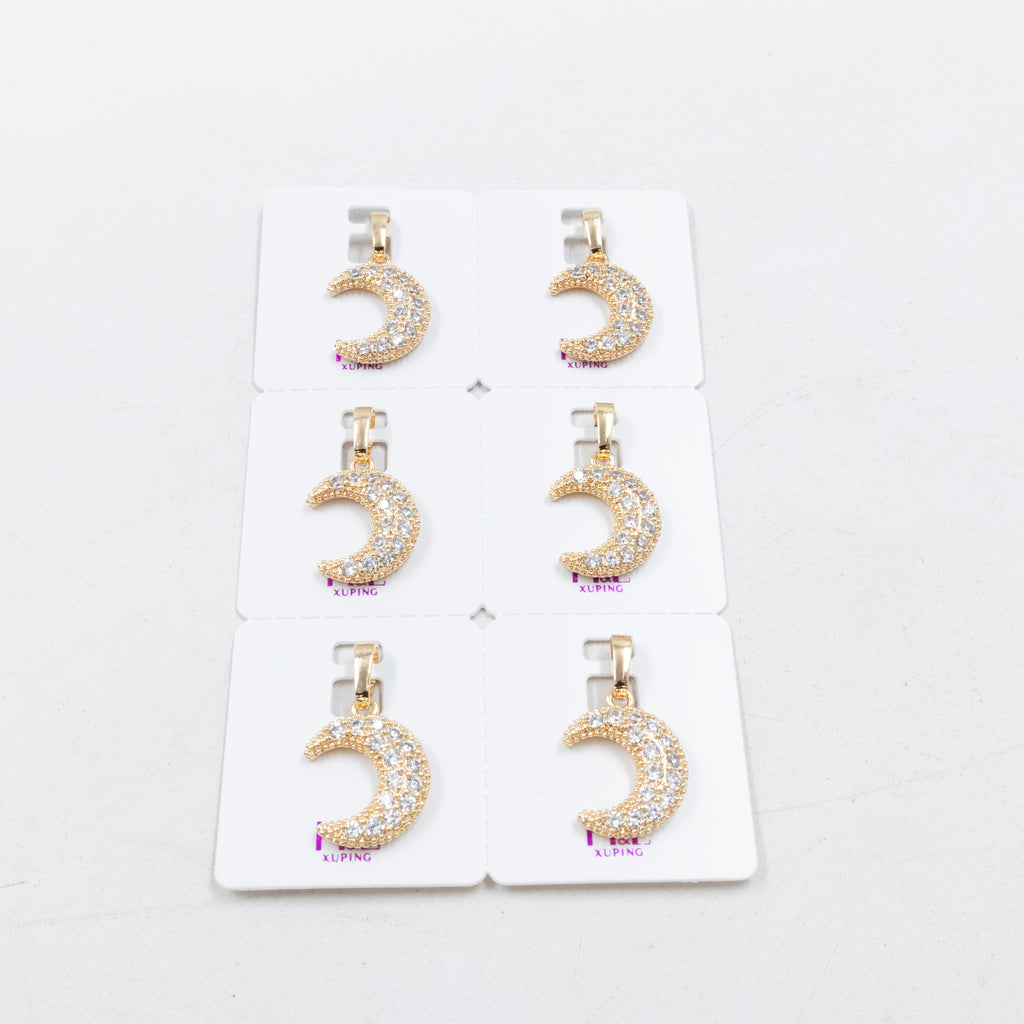 Paquete de 6 dijes con Piedras Oro Rosado  M6 Oro Laminado
