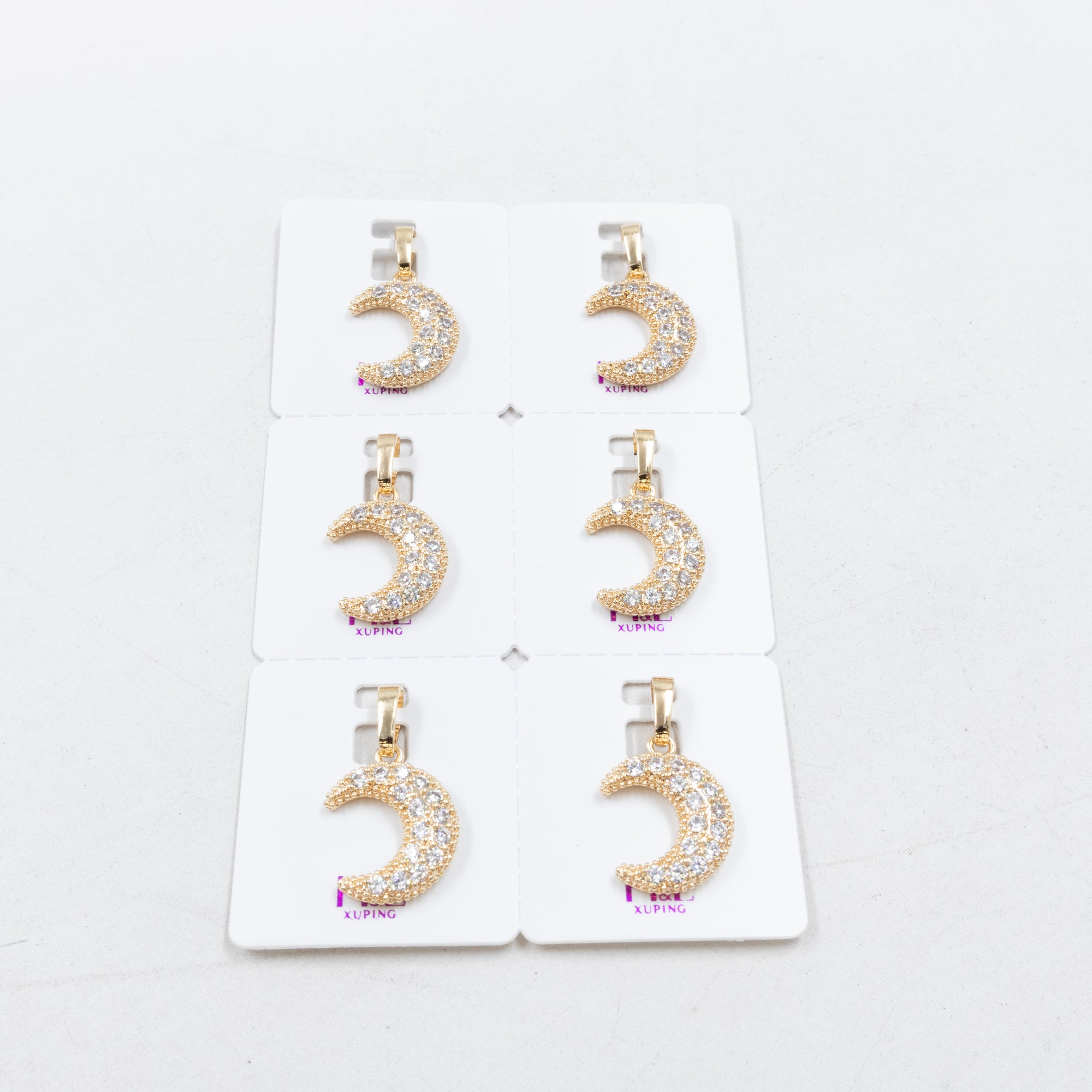 Paquete de 6 dijes con Piedras Oro Rosado  M6 Oro Laminado