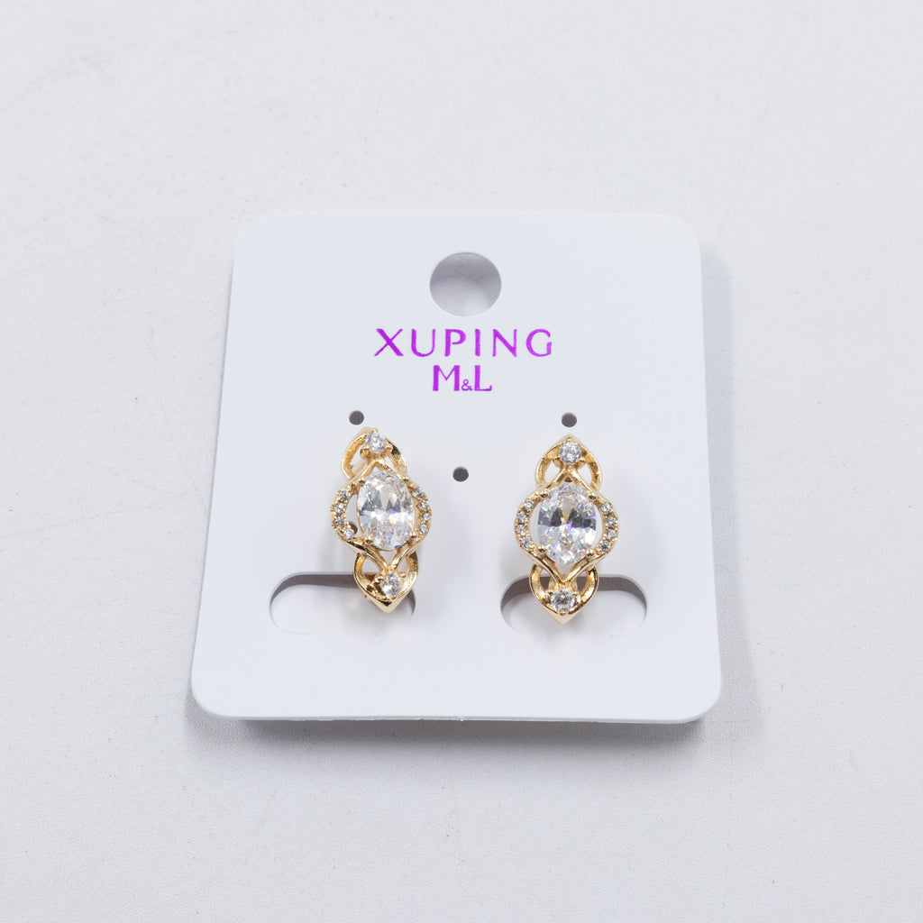 Aretes Dorados Xuping de Poste M4 Oro Laminado