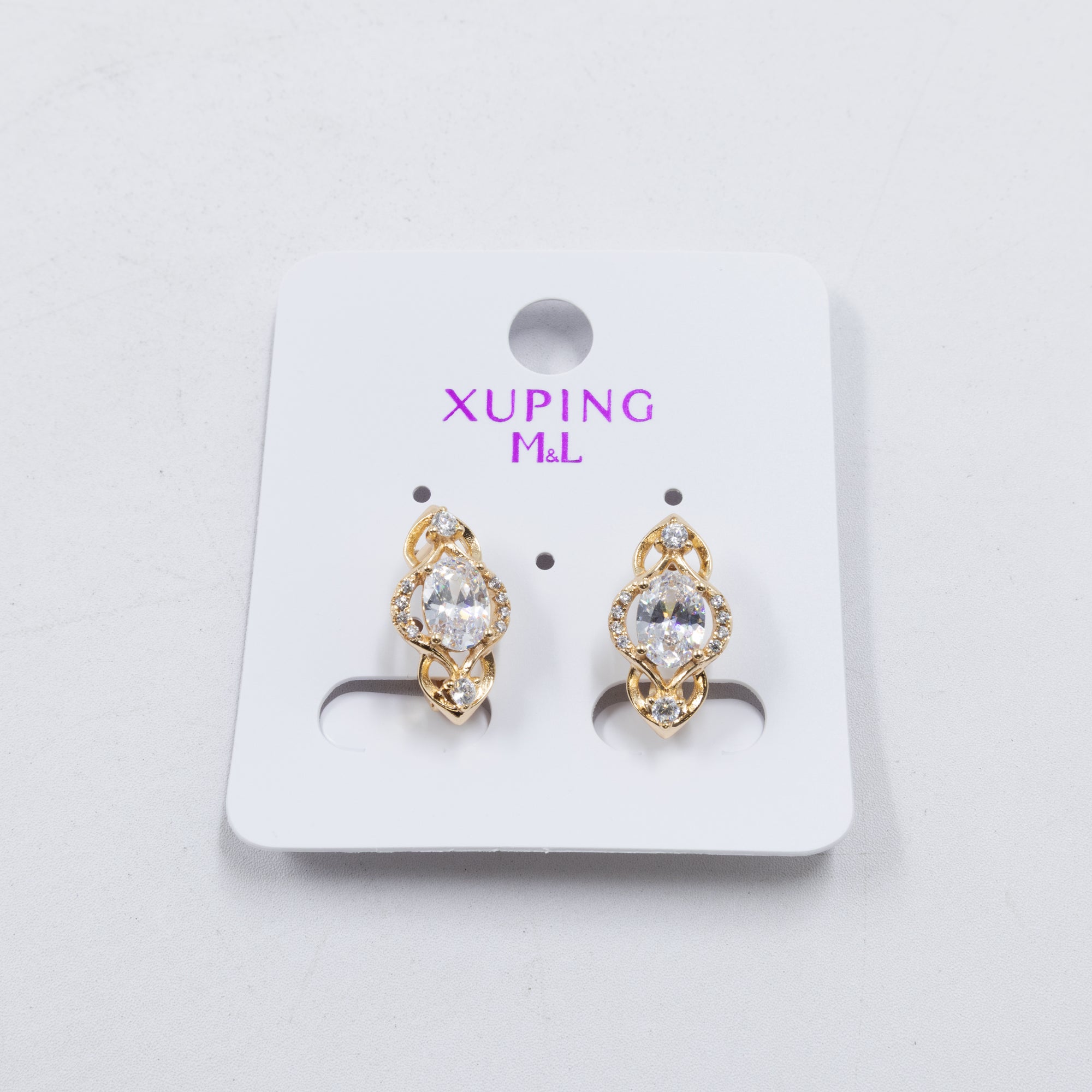 Aretes Dorados Xuping de Poste M4 Oro Laminado