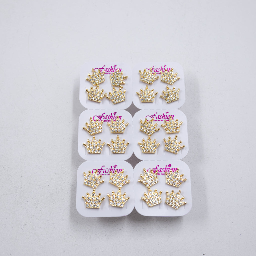 Paquete de 12 pares de Aretes Dorados M1 Oro Laminado