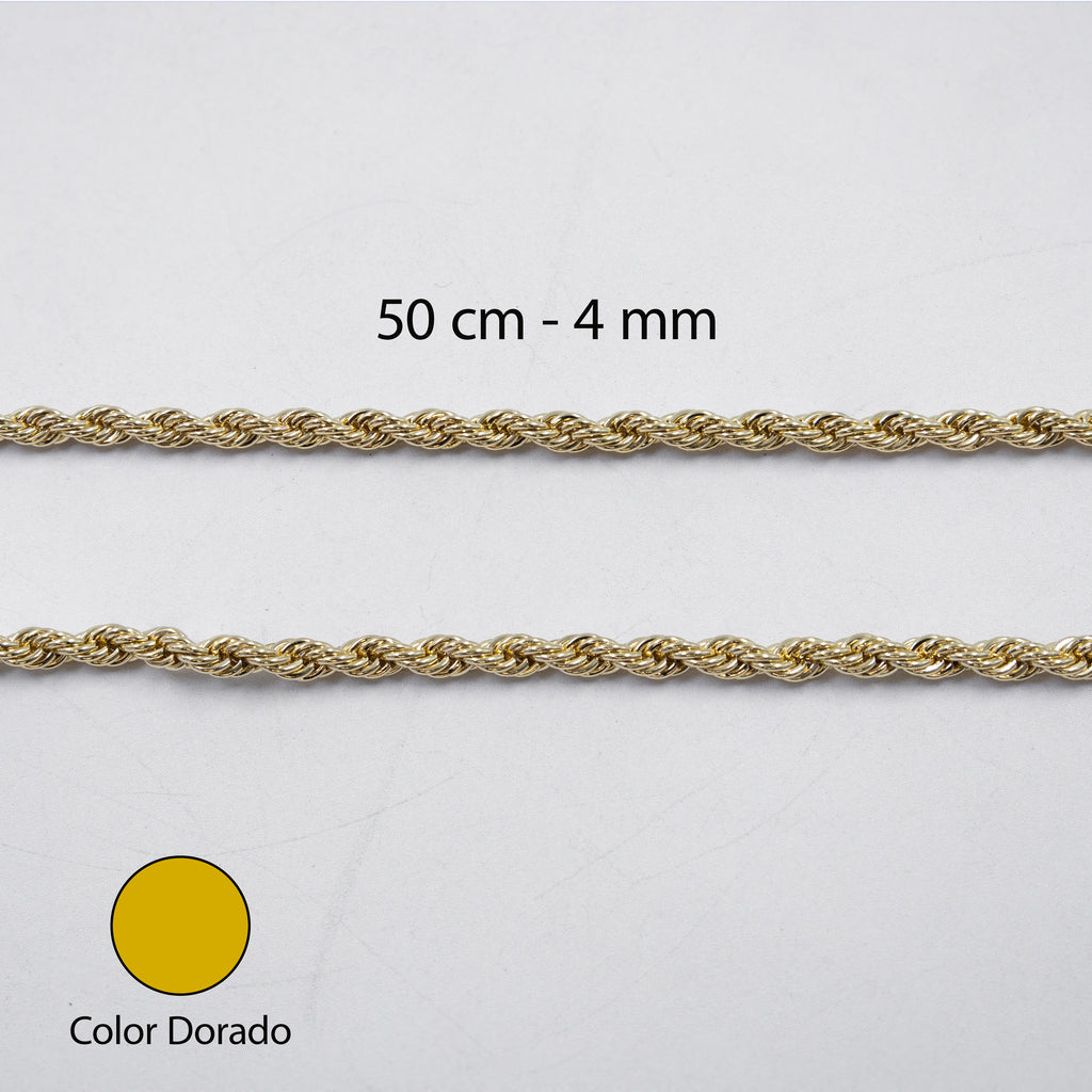 Cadenas Doradas Torsal de 50 cm M5 Oro Laminado