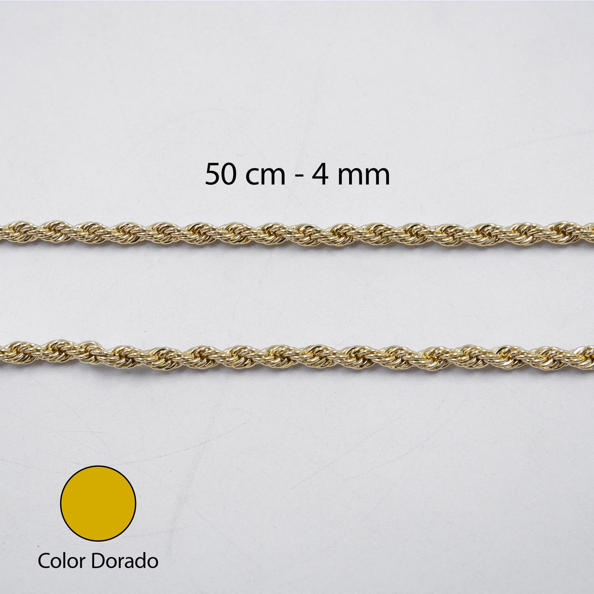 Cadenas Doradas Torsal de 50 cm M5 Oro Laminado