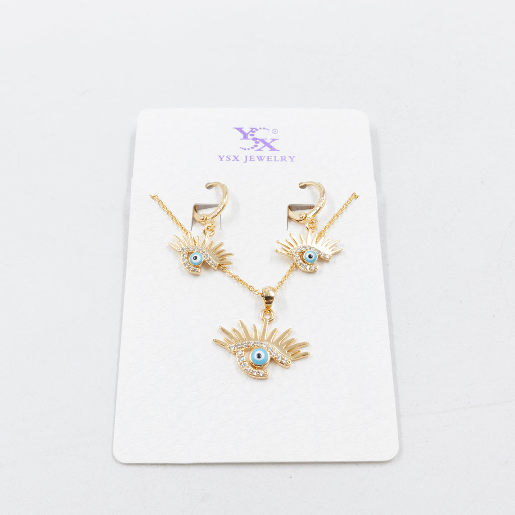 Conjunto de Aretes y Collar Oro Laminado