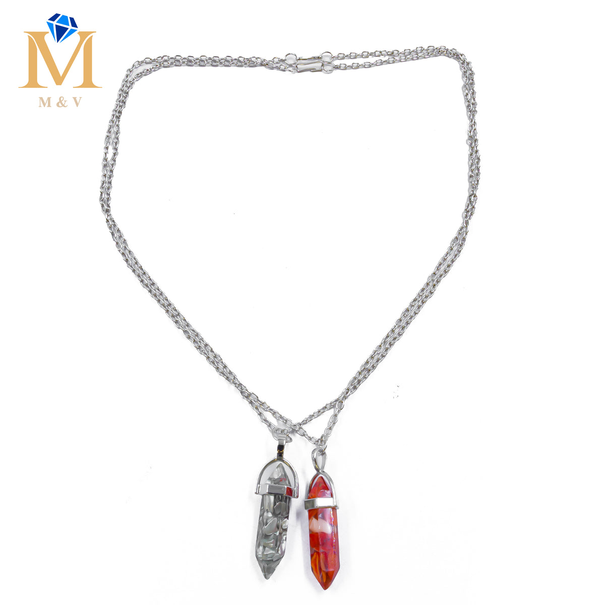 Collares en Pareja de piedras M15 Acero Inoxidable